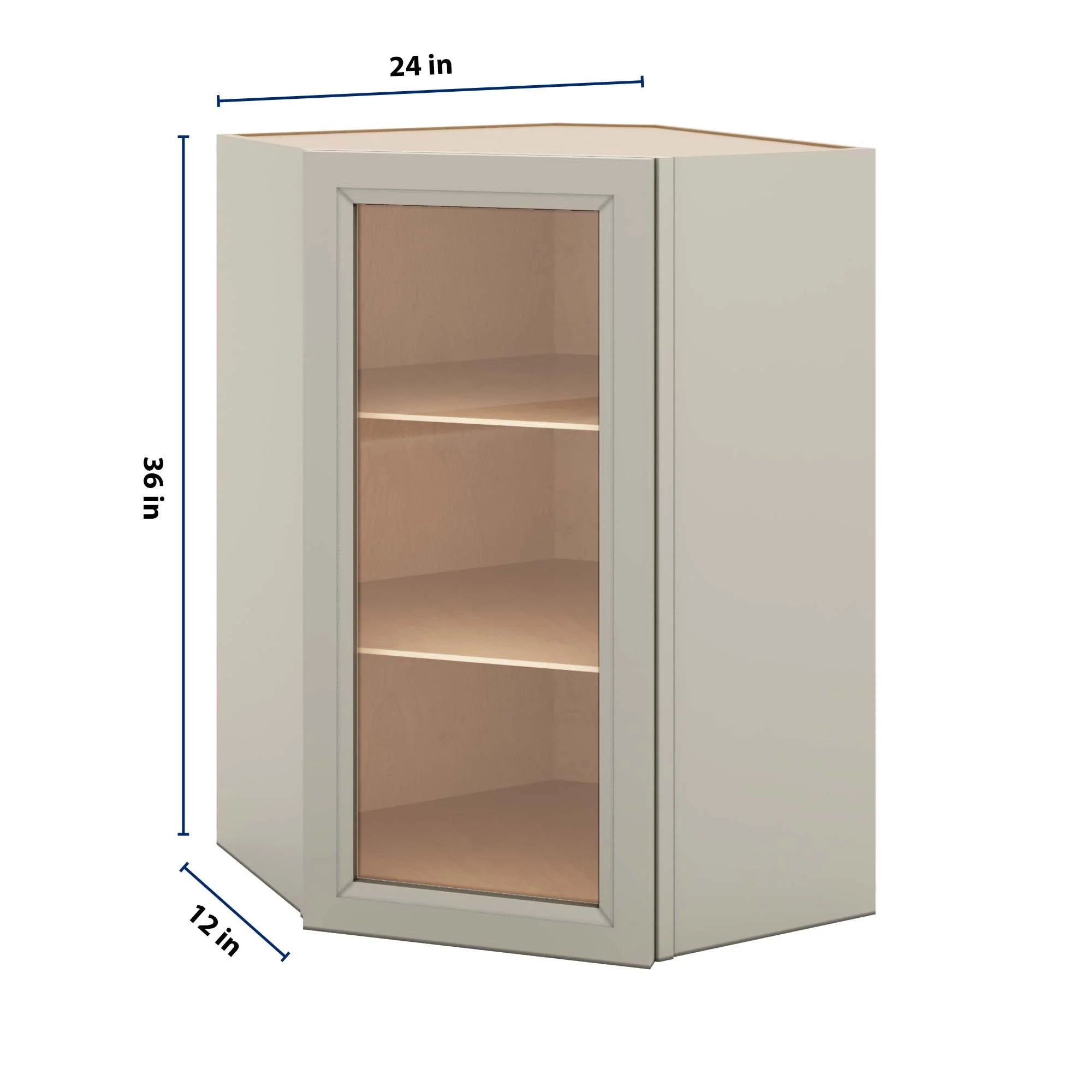J&K Pebble B6 Wall Diagonal Glass Insert- 24" W x 36" H (No Glass Insert)