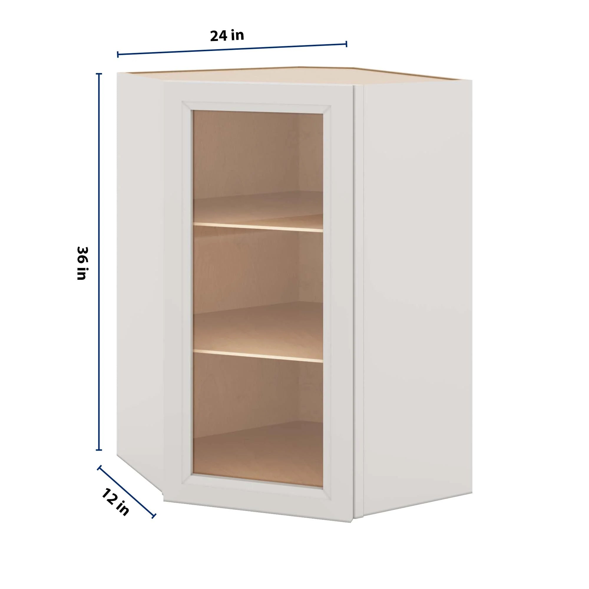 J&K Pure B5 Wall Diagonal Glass Insert- 24" W x 36" H (No Glass Insert)