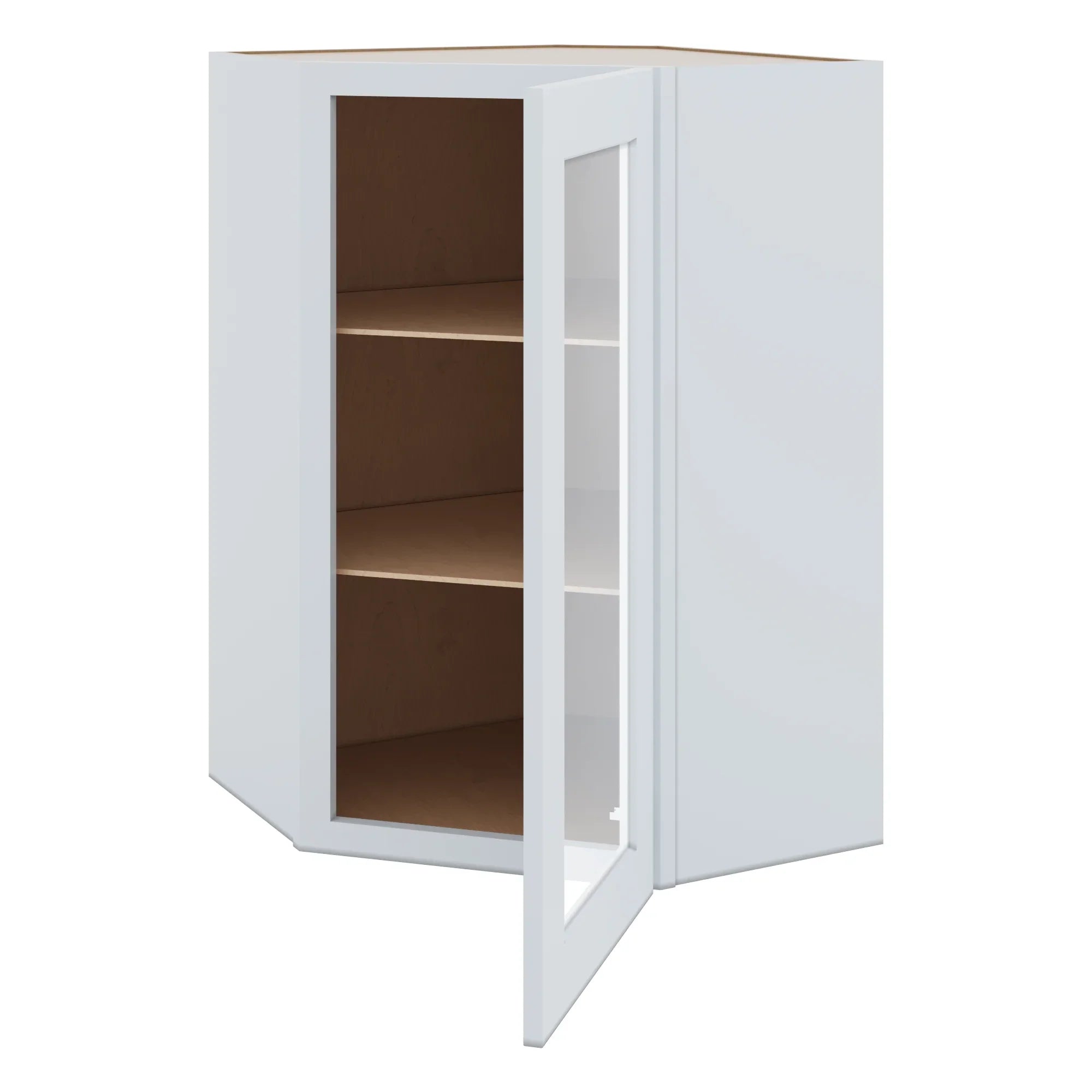 J&K White Shaker S8 Wall Diagonal Glass Insert  24" W x 36" H (No Glass Insert)