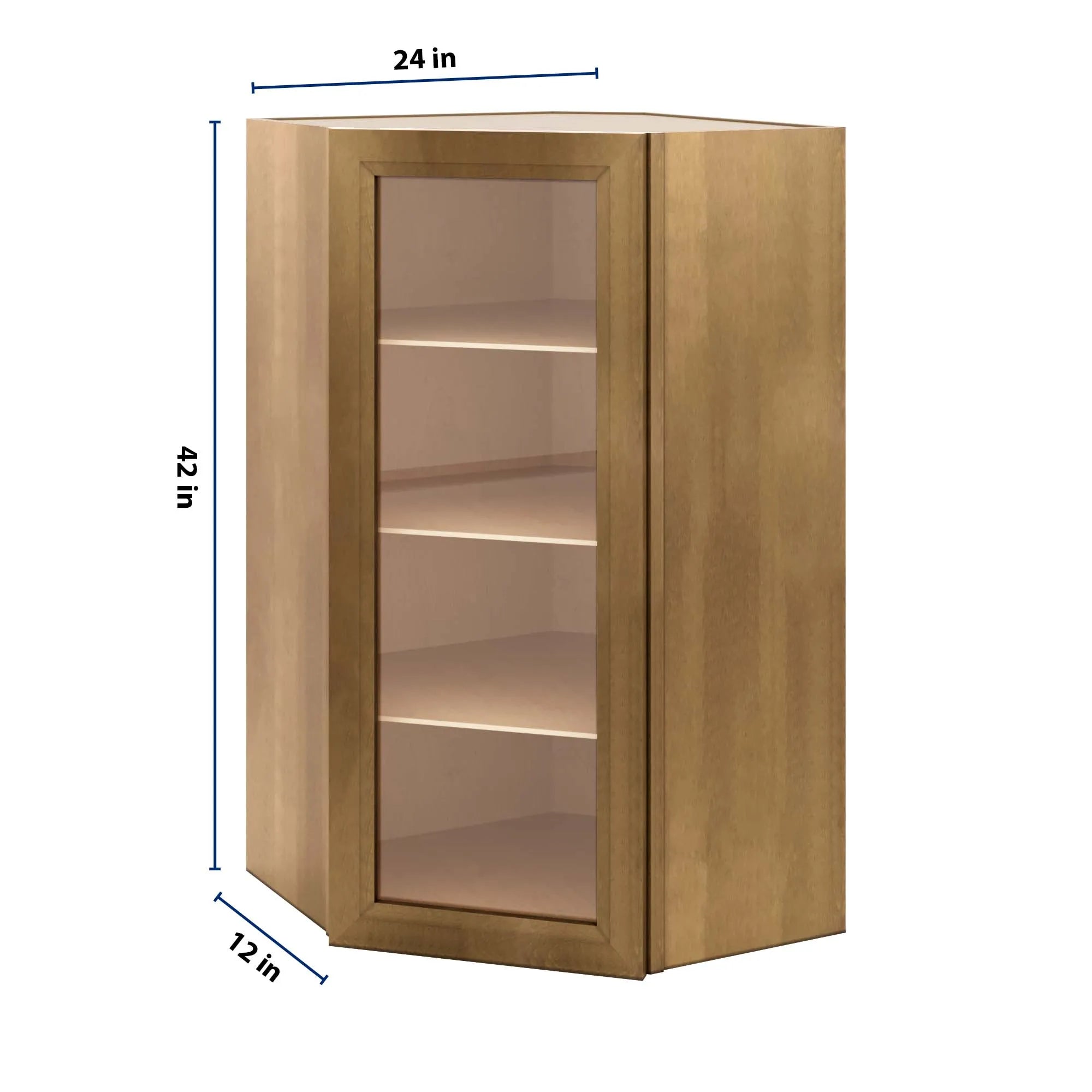 J&K Butterscotch B8 Wall Diagonal Glass Insert- 24" W x 42" H (No Glass Insert)
