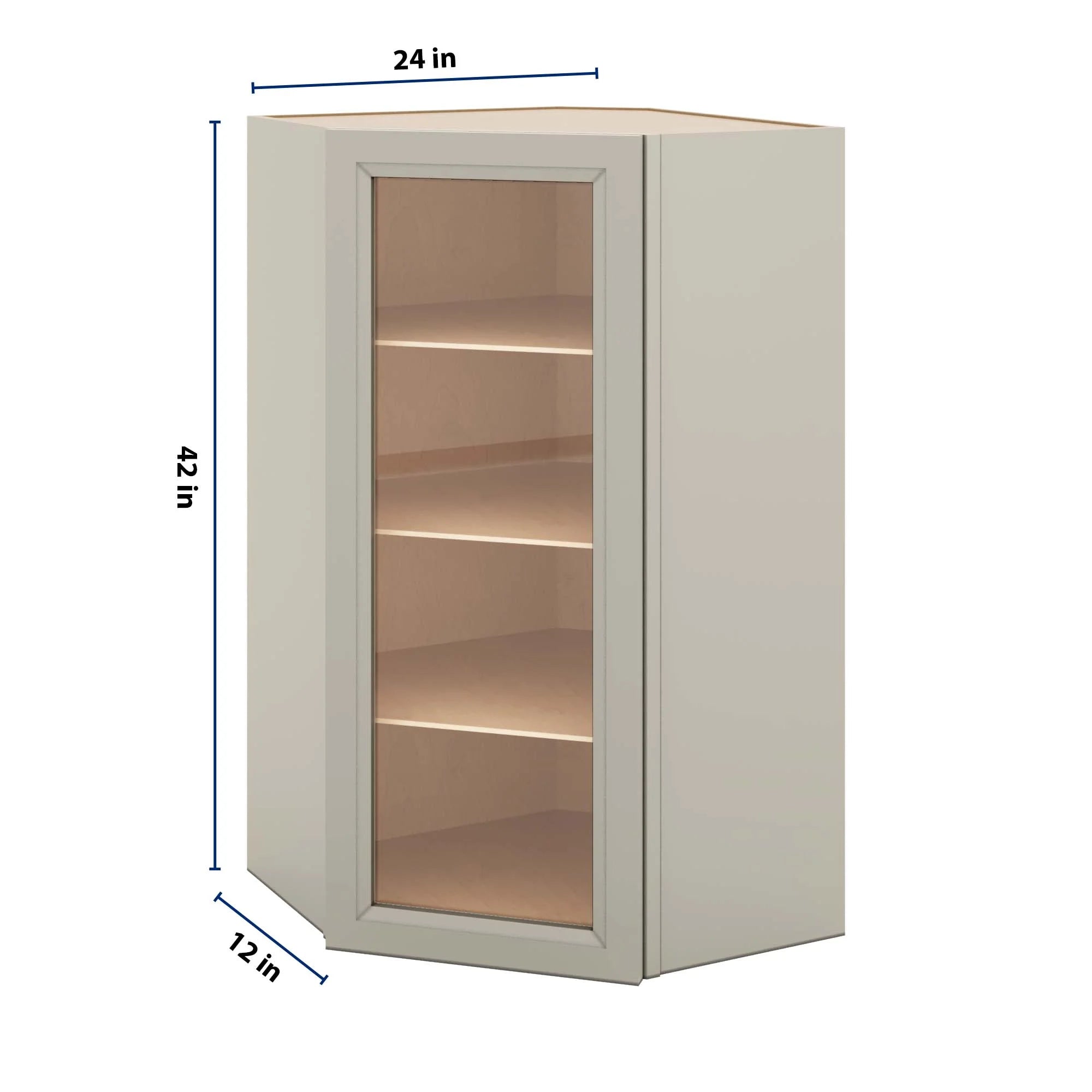 J&K Pebble B6 Wall Diagonal Glass Insert- 24" W x 42" H (No Glass Insert)