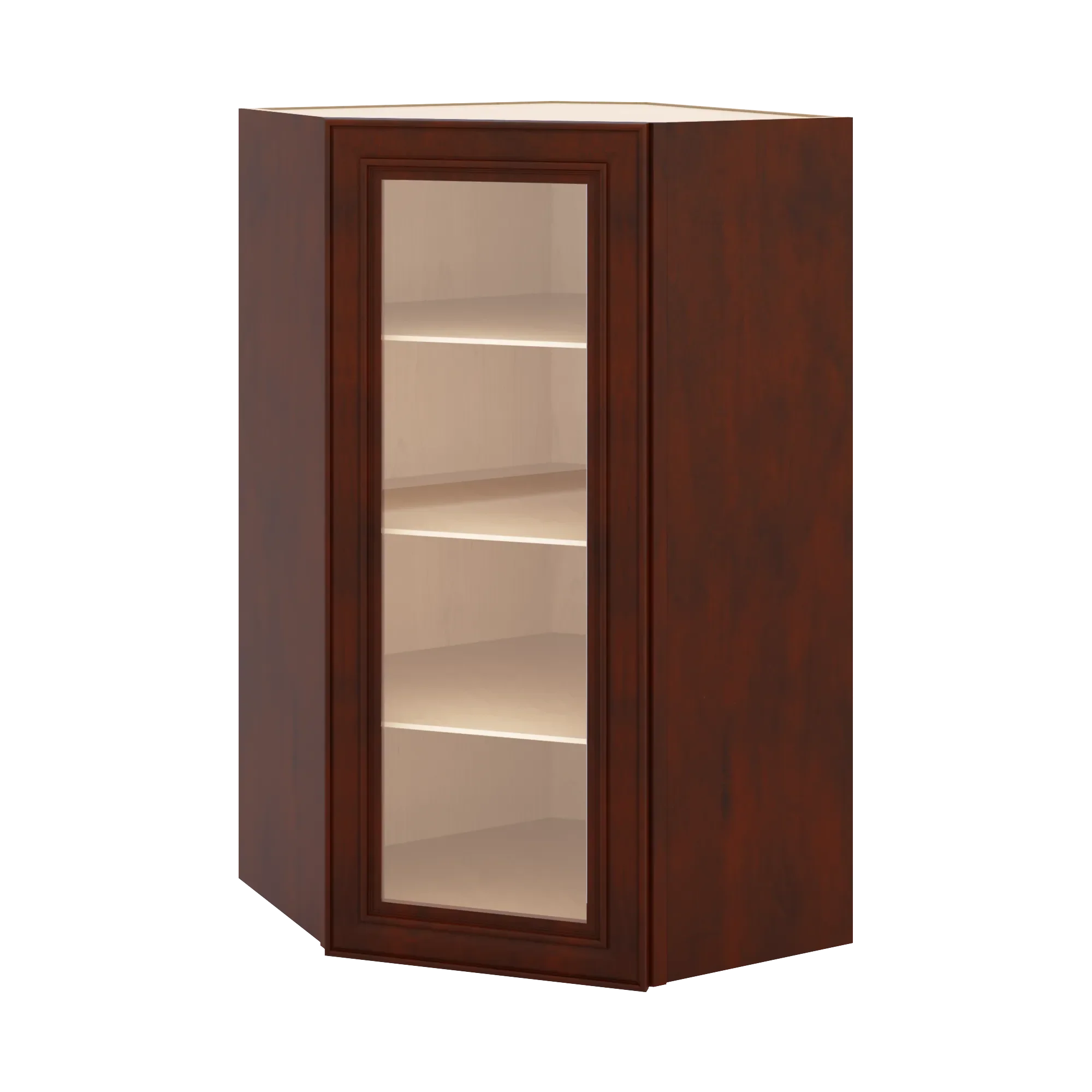 J&K Mahogany J5 Wall Diagonal Glass Insert- 24" W x 42" H (No Glass Insert)
