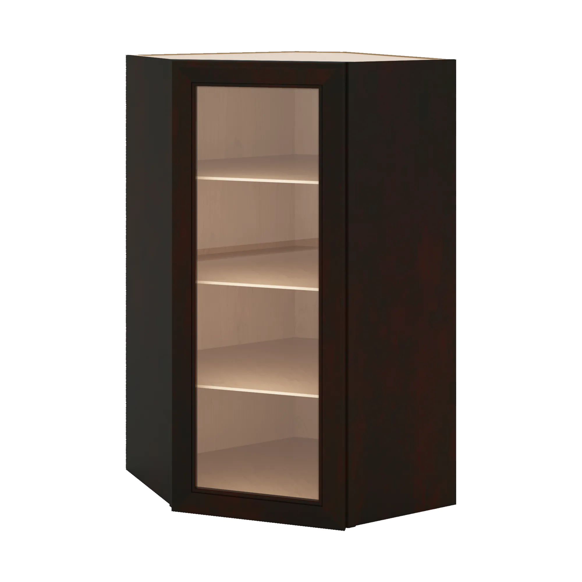 J&K Espresso K8 Wall Diagonal Glass Insert- 24" W x 42" H (No Glass Insert)