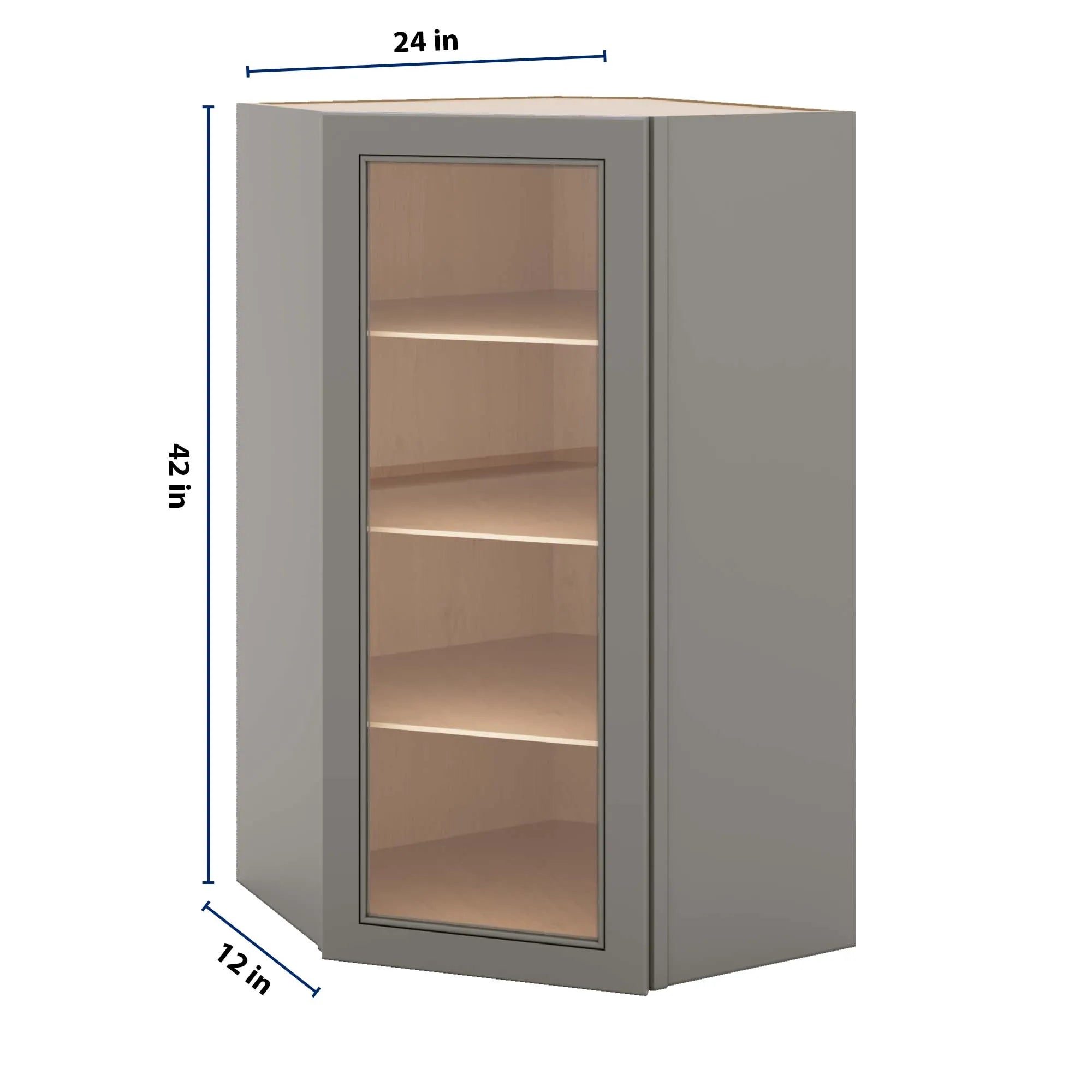 J&K Greige K3 Wall Diagonal Glass Insert- 24" W x 42" H (No Glass Insert)