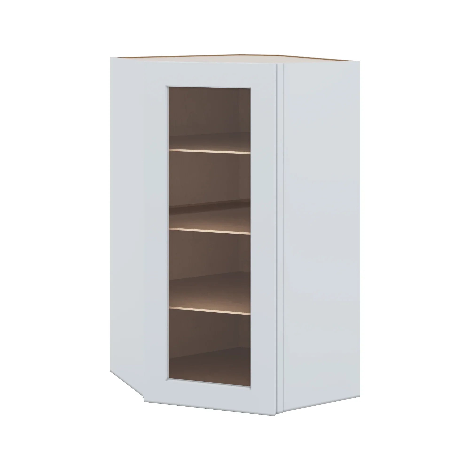 J&K White Shaker S8 Wall Diagonal Glass Insert- 24" W x 42" H (No Glass Insert)