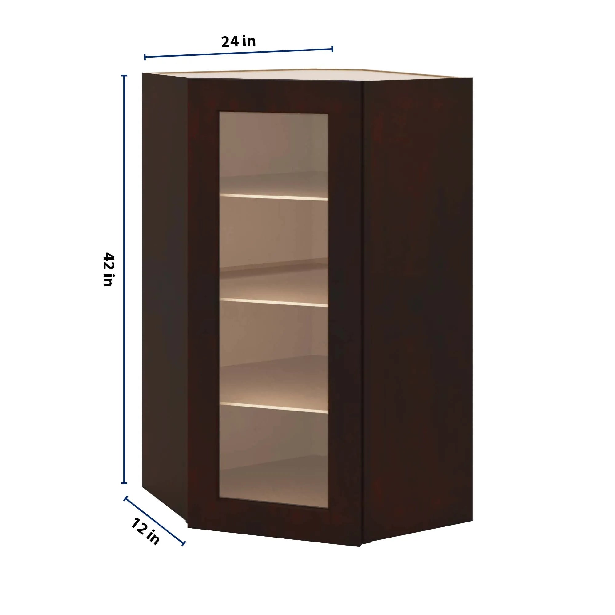 J&K Java Coffee S1 Wall Diagonal Glass Insert- 24" W x 42" H (No Glass Insert)
