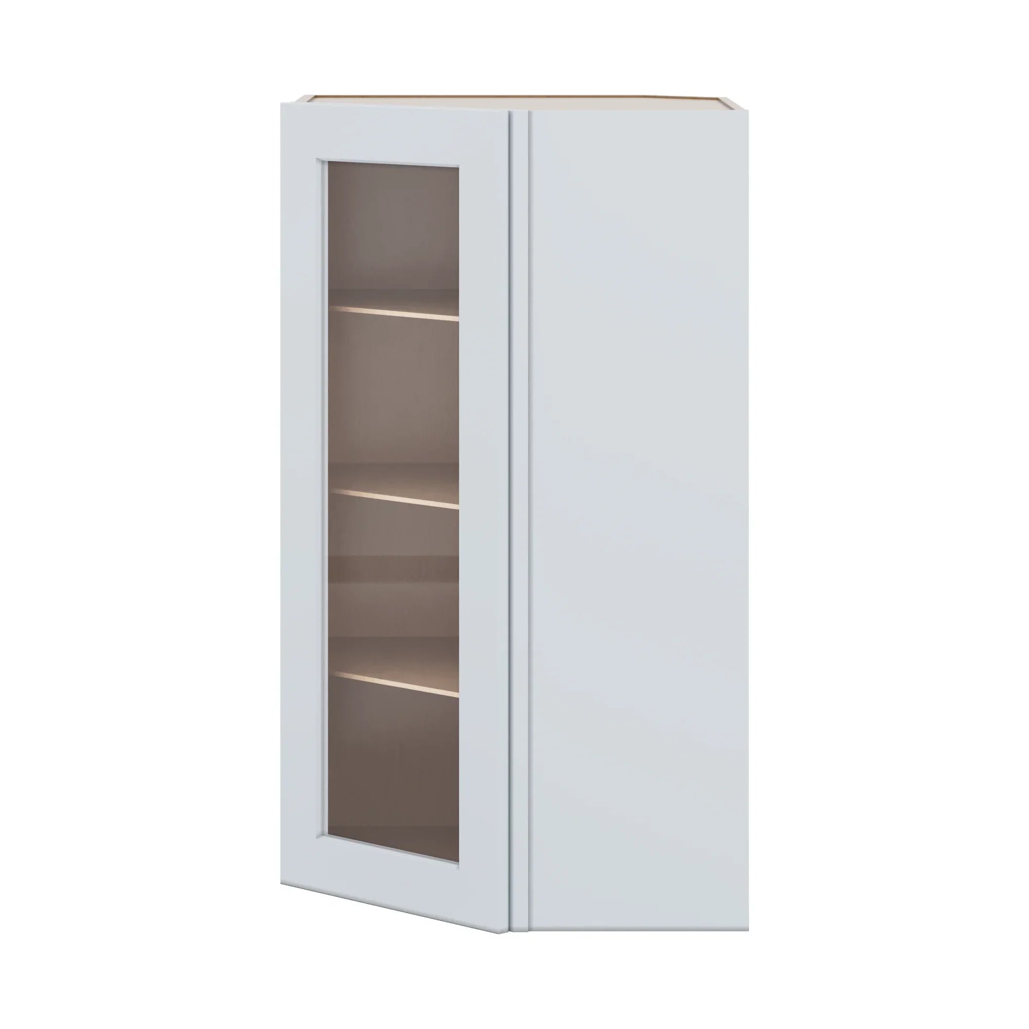 J&K White Shaker S8 Wall Diagonal Glass Insert  24" W x 42" H (No Glass Insert)
