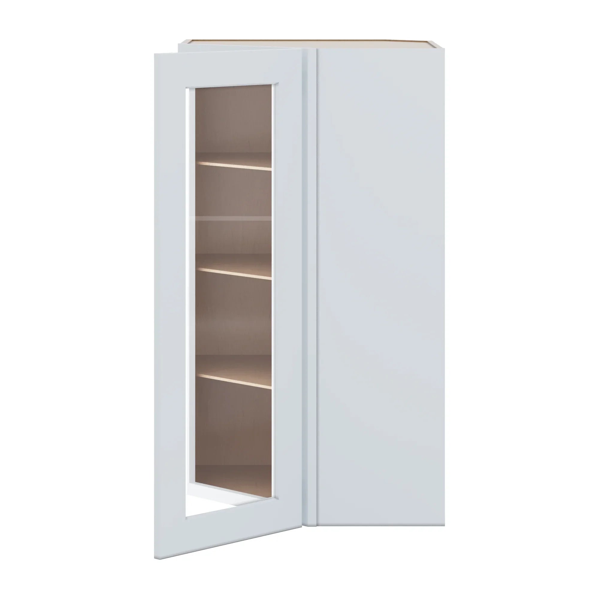 J&K White Shaker S8 Wall Diagonal Glass Insert  24" W x 42" H (No Glass Insert)