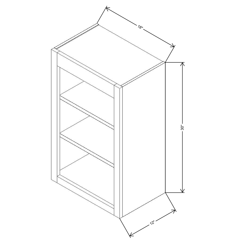 FABUWOOD ALLURE GALAXY Timber 18"W X 30"H  Wall Open Shelf  {Galaxy-Fusion}