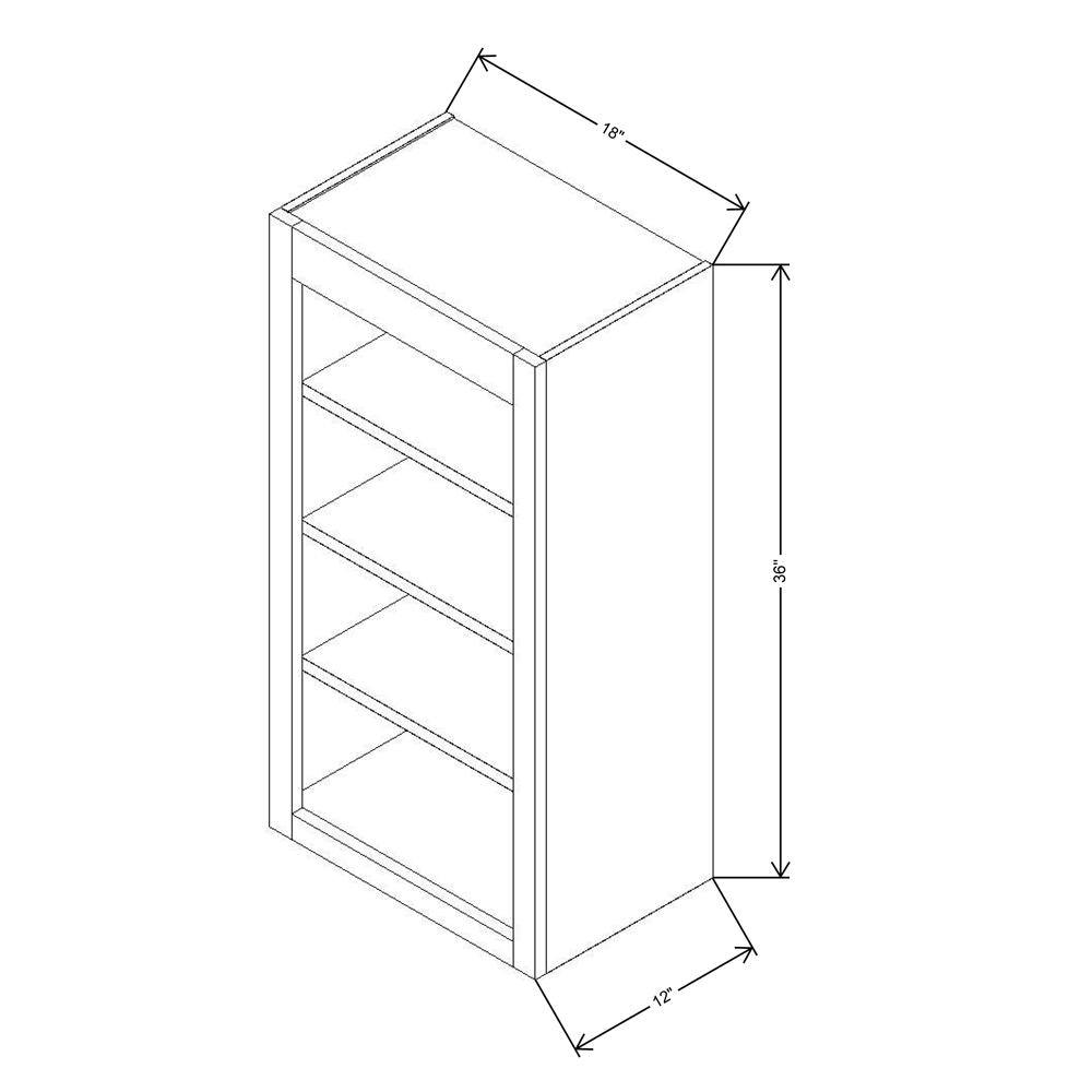 Fabuwood Allure Galaxy Mocha 18"W X 36"H Wall Open Shelf