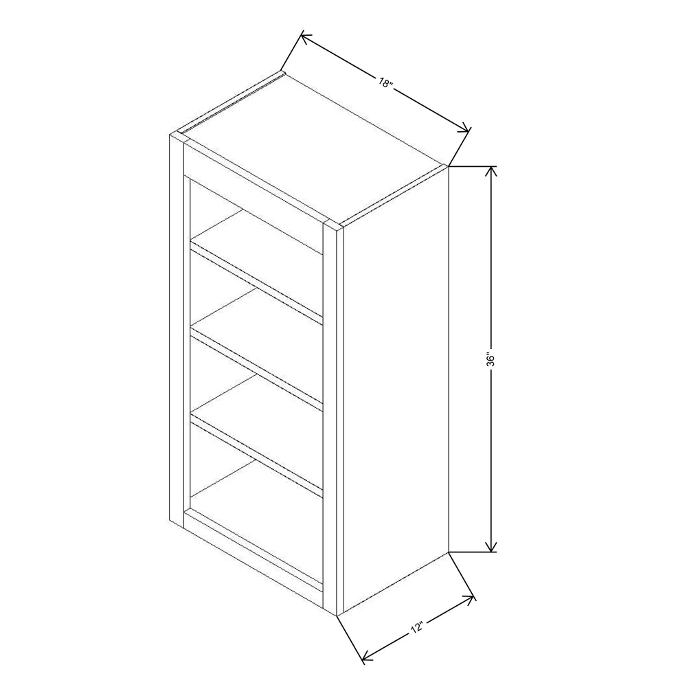 Fabuwood Allure Fusion Timber 18" W X 36" H X 12" D Wall Open Shelf Cabinet