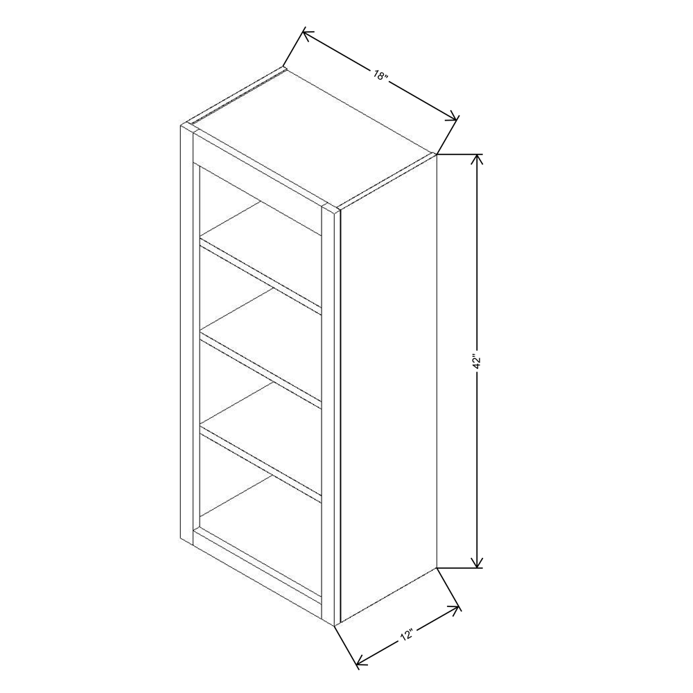 FABUWOOD ALLURE GALAXY FROST 18"W X 42"H  WALL OPEN SHELF  {Galaxy-Fusion}