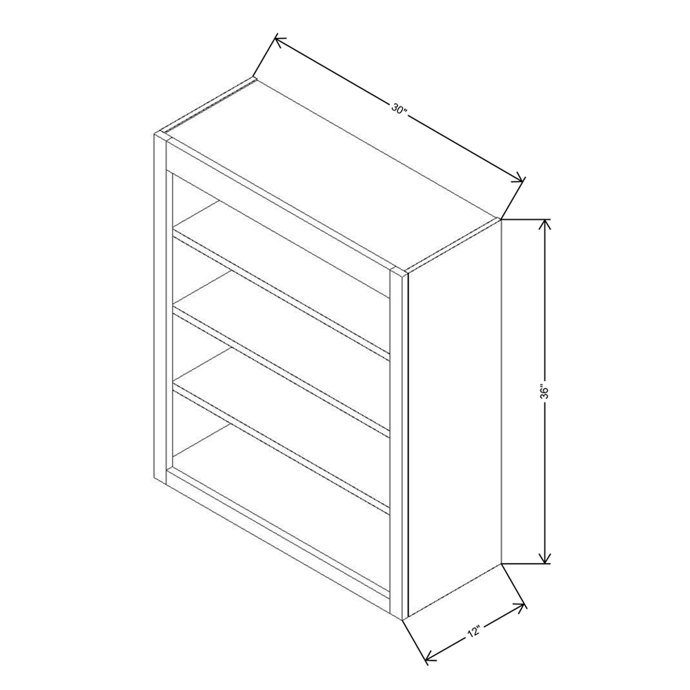 Fabuwood Allure Fusion Kona 30"W X 36"H Wall Open Shelf  {Kona-Fusion}