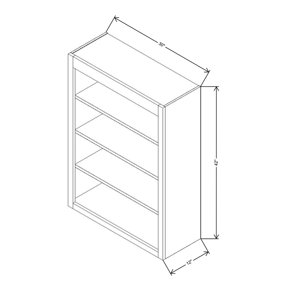 FABUWOOD ALLURE GALAXY Dove 30"W X 42"H  WALL OPEN SHELF  {Galaxy-Fusion}