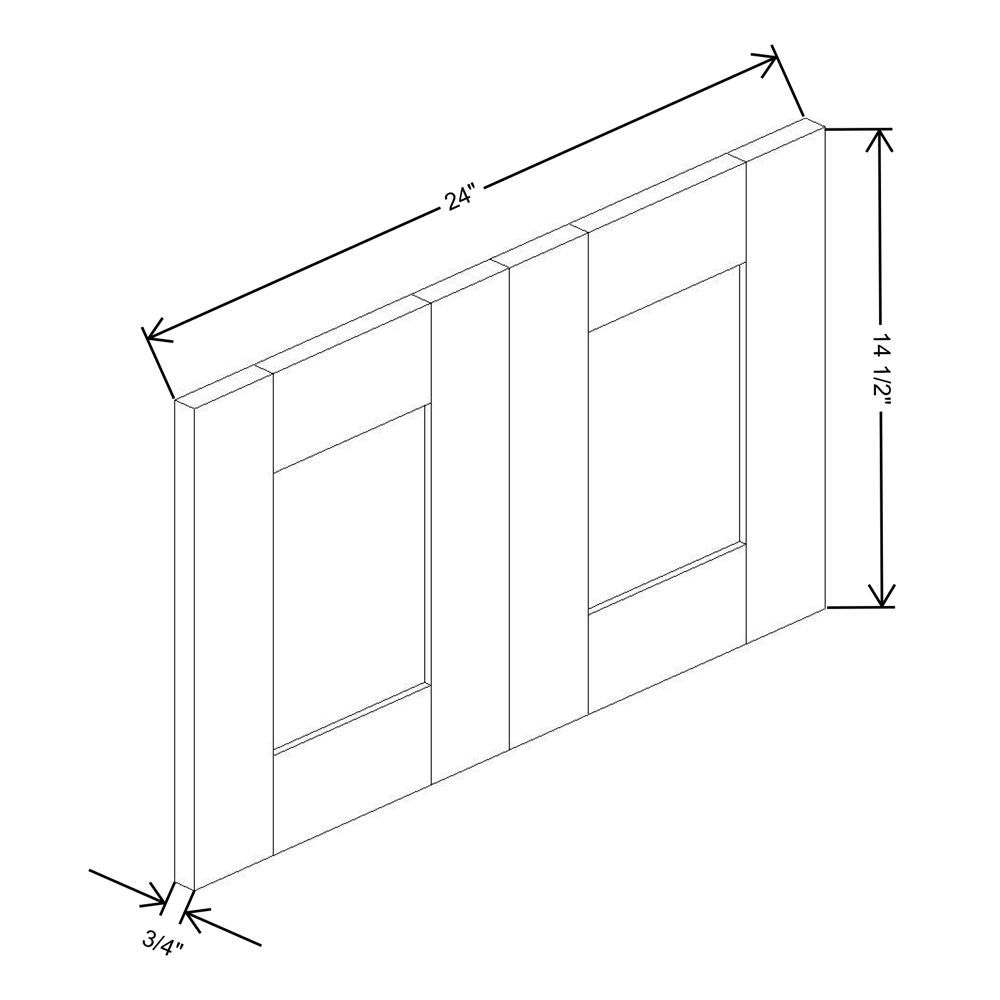 Fabuwood Allure Galaxy horizon 15"W X 24"D Wainscot Panel Wall 