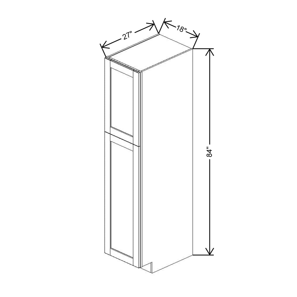 J&K Pebble B6 Pantry w/Roll-Out Trays 18" W x 84" H x 27" D