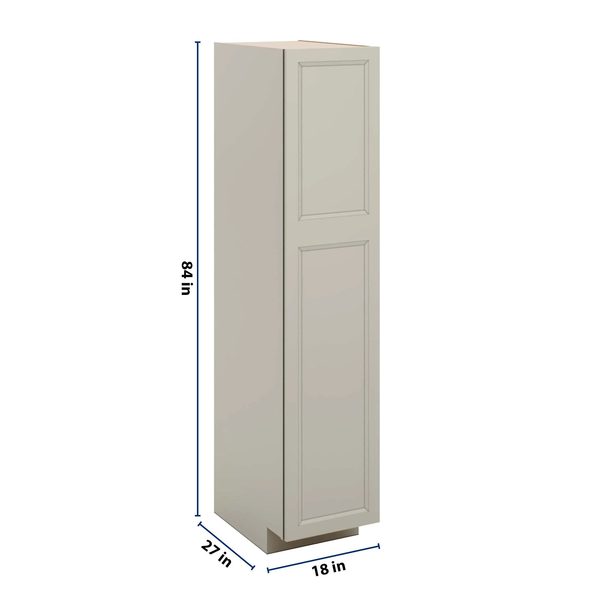 J&K Pebble B6 Pantry w/Roll-Out Trays 18" W x 84" H x 27" D