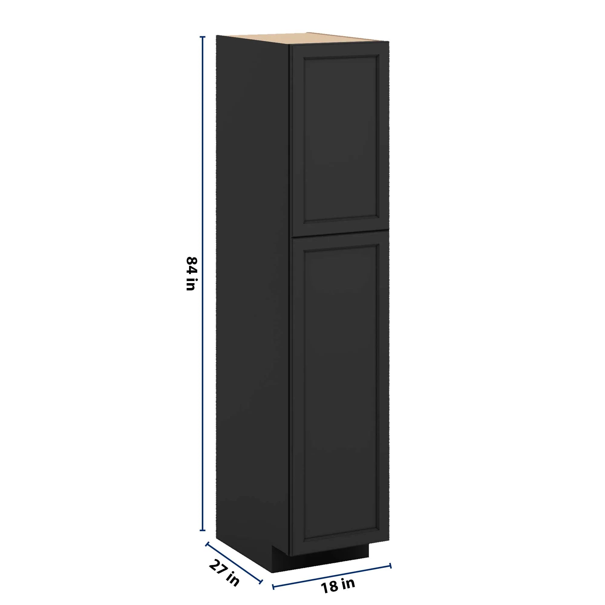 J&K Charcoal E2 Pantry w/Roll-Out Trays 18" W x 84" H x 27" D