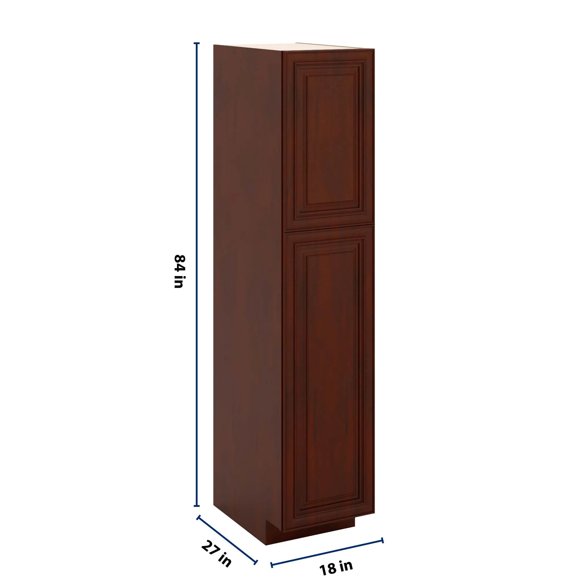 J&K Mahogany J5 Pantry w/Roll-Out Trays 18" W x 84" H x 27" D