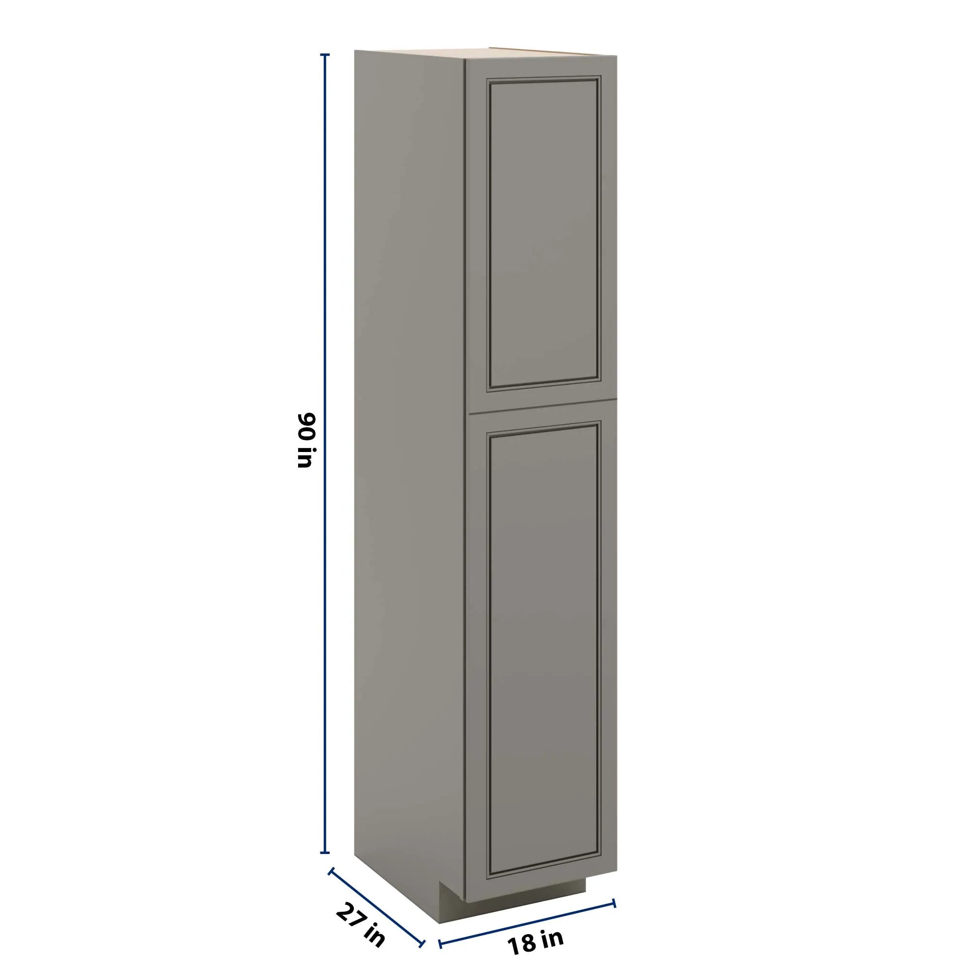 J&K Greige K3 Pantry w/Roll-Out Trays 18" W x 90" H x 27" D