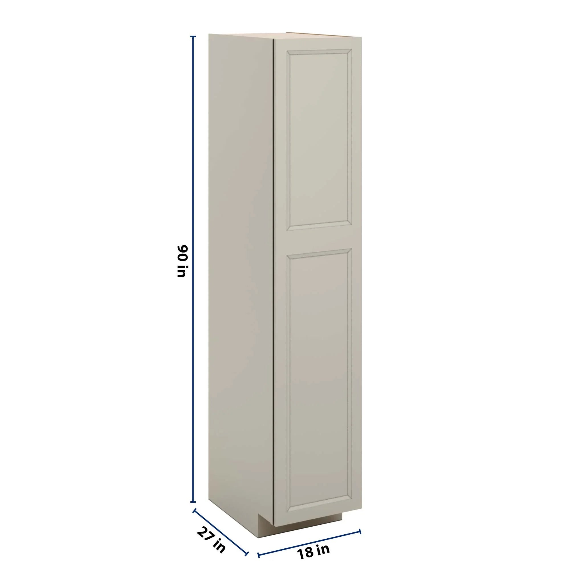 J&K Pebble B6 Pantry w/Roll-Out Trays 18" W x 90" H x 27" D