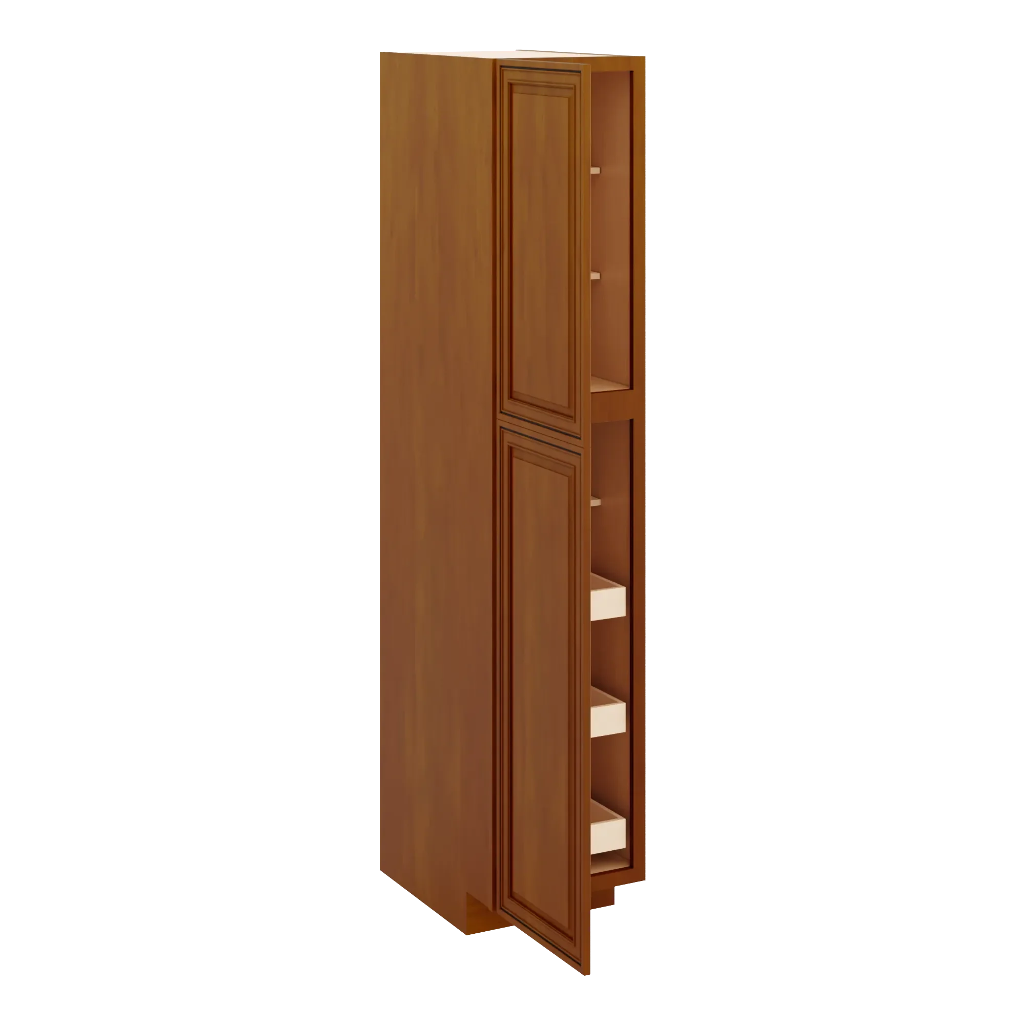 j k mocha glazed k10 pantry w roll out trays 18 w x 90 h x 27 d