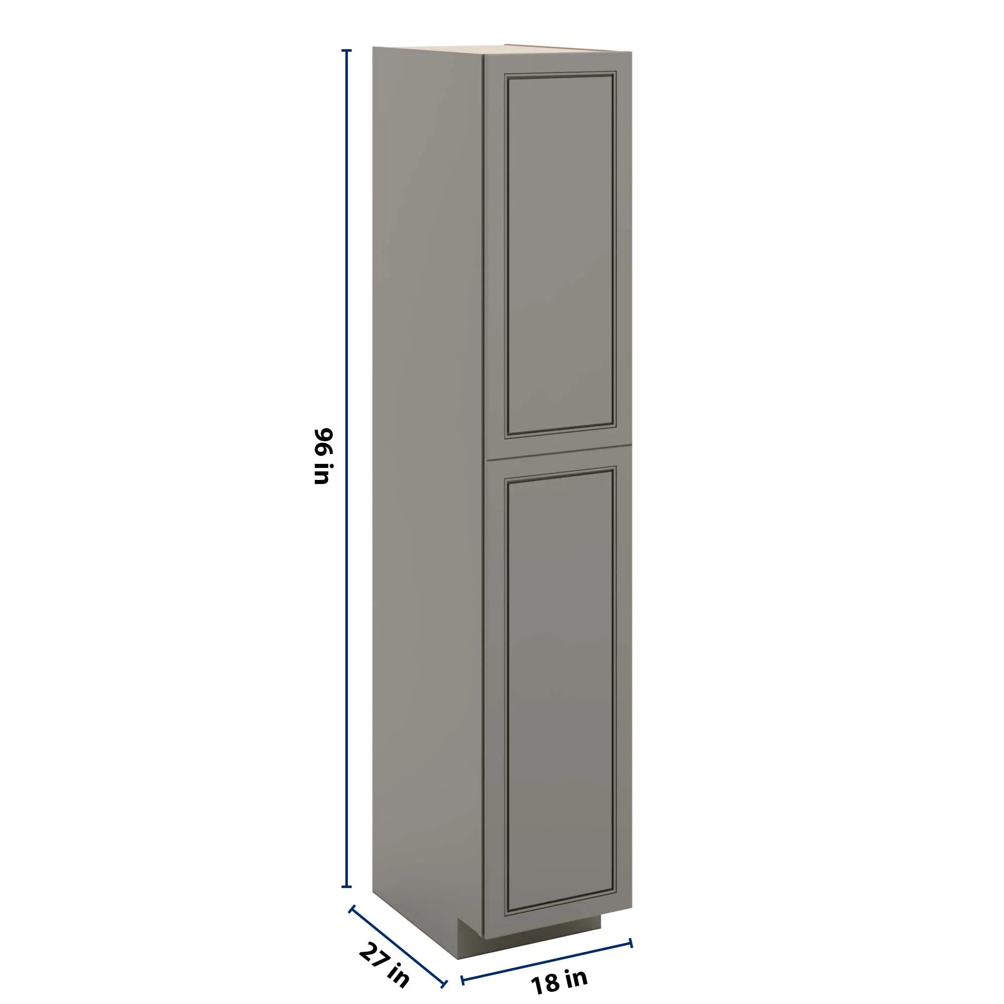 J&K Greige K3 Pantry w/Roll-Out Trays 18" W x 96" H x 27" D
