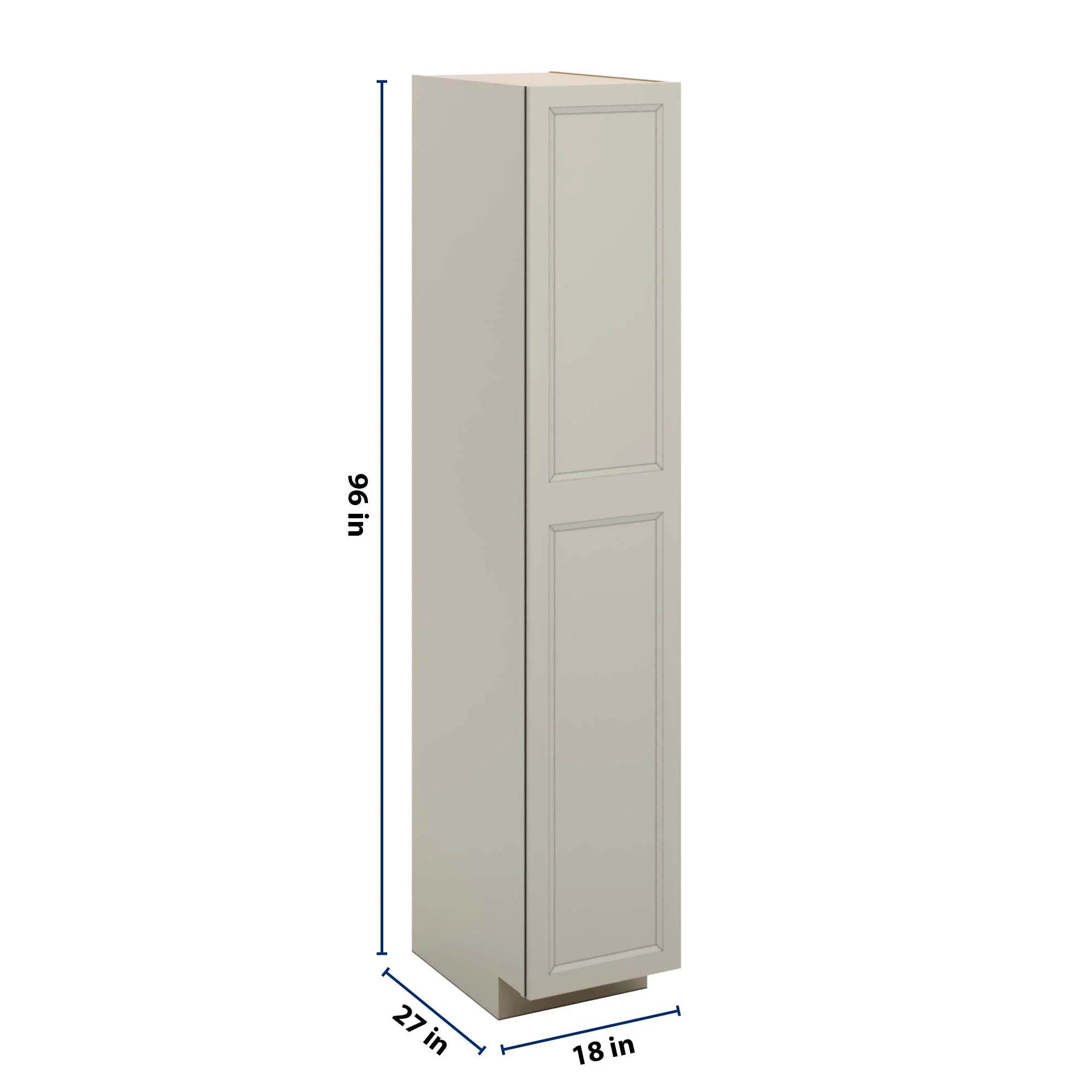 J&K Pebble B6 Pantry w/Roll-Out Trays 18" W x 96" H x 27" D