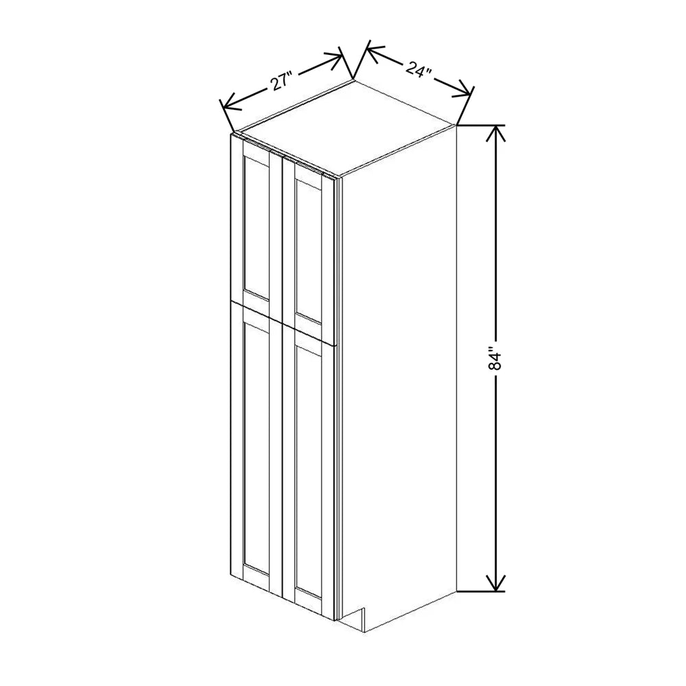 J&K Pebble B6 Pantry w/Roll-Out Trays 24" W x 84" H x 27" D