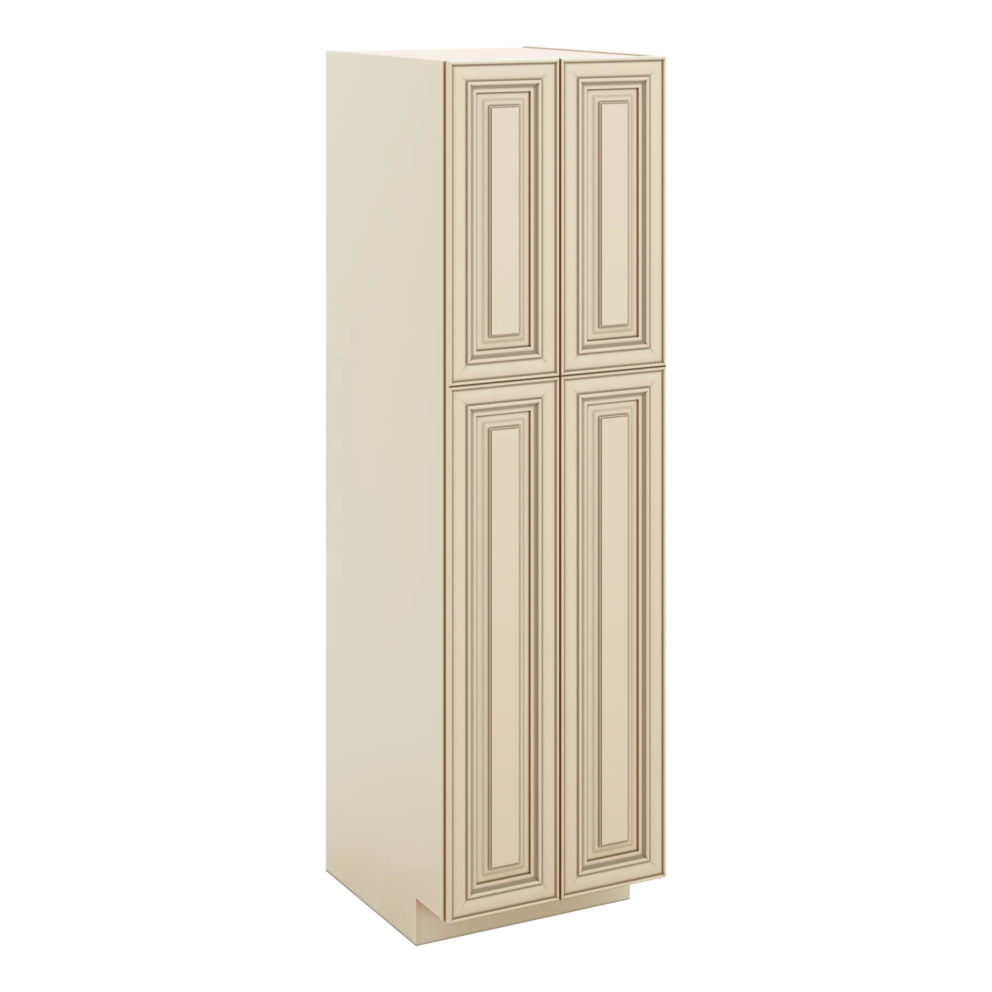 J&K Creme Glazed A7 Pantry w/Roll-Out Trays 24" W x 84" H x 27" D