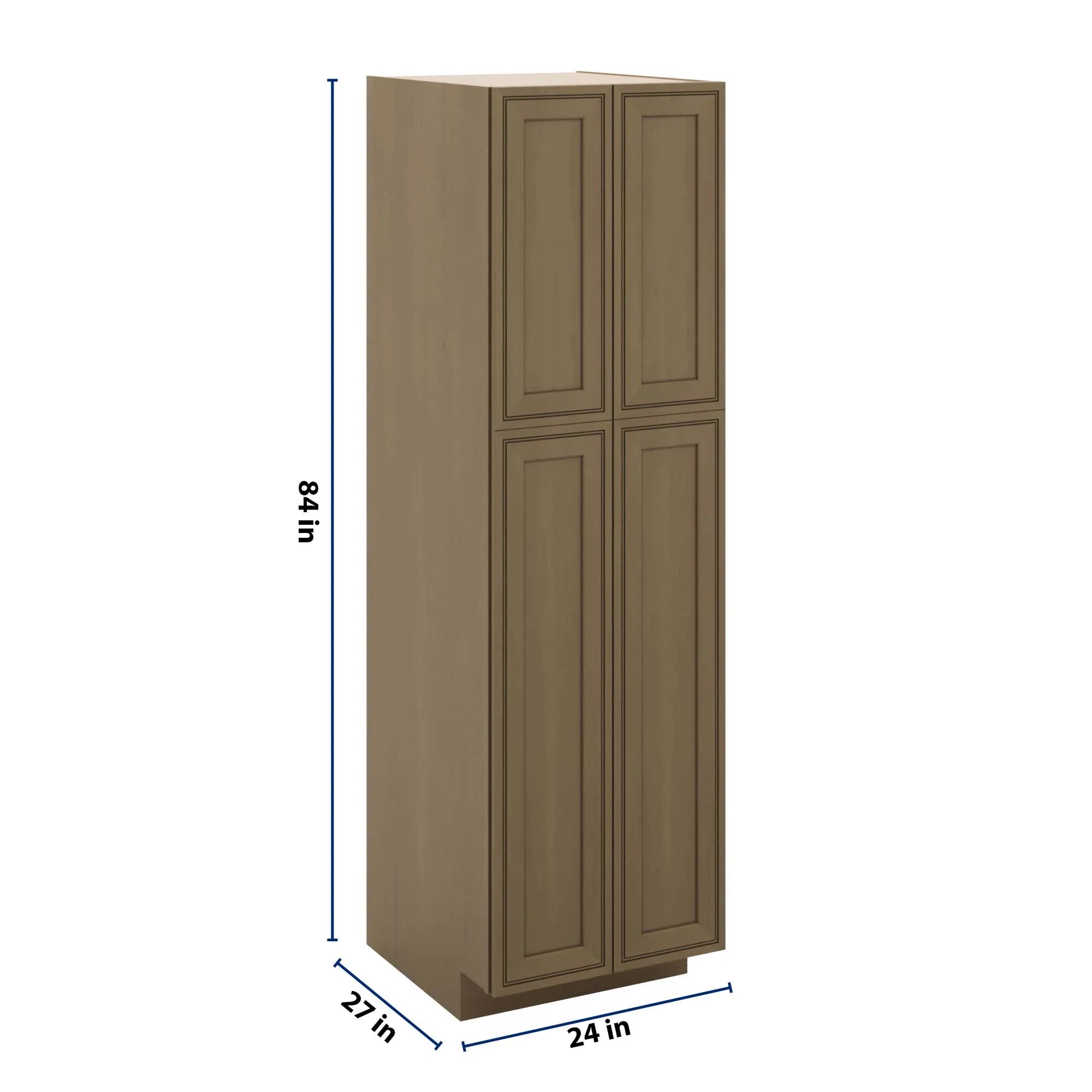 J&K Hazel H8 Pantry w/Roll-Out Trays 24" W x 84" H x 27" D