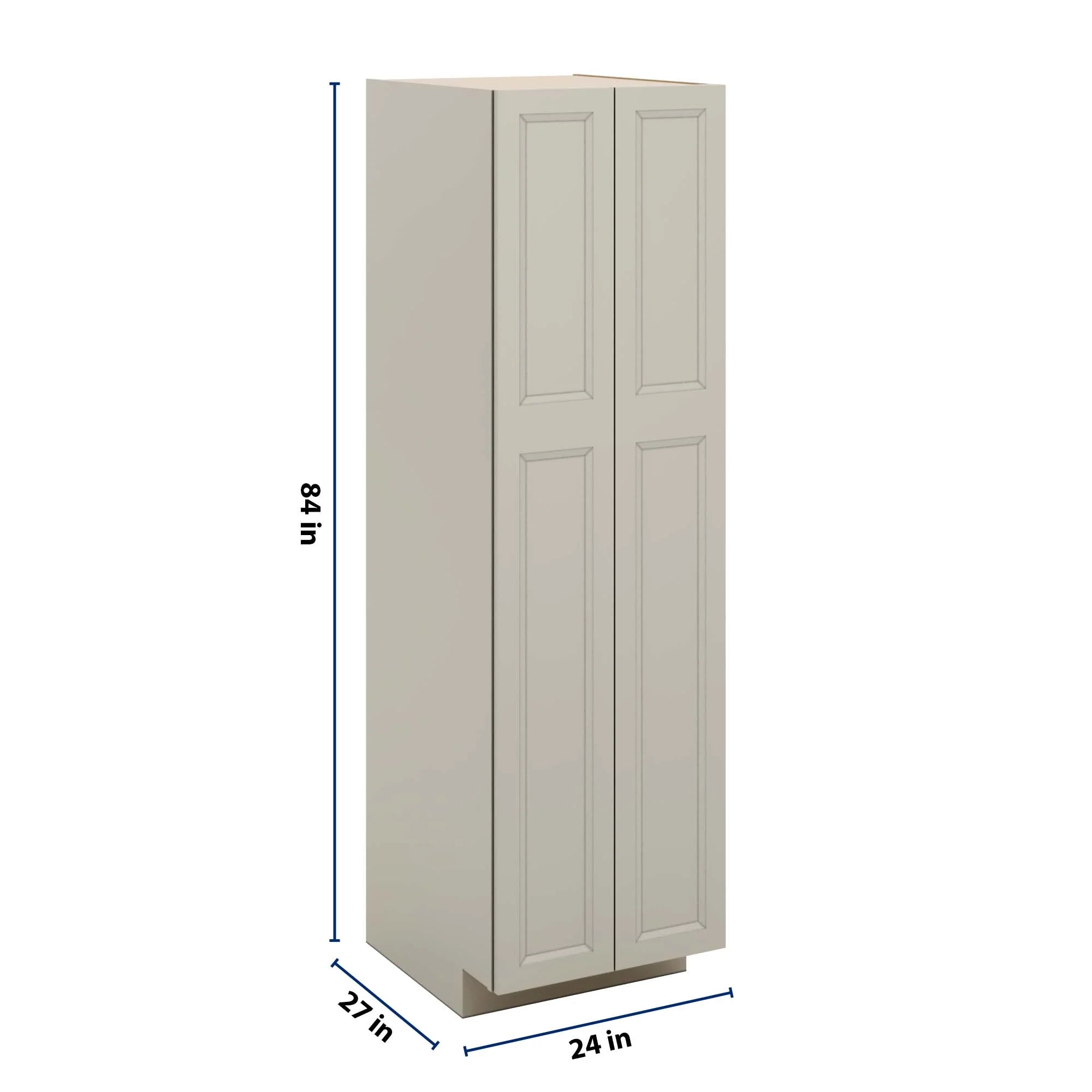 J&K Pebble B6 Pantry w/Roll-Out Trays 24" W x 84" H x 27" D