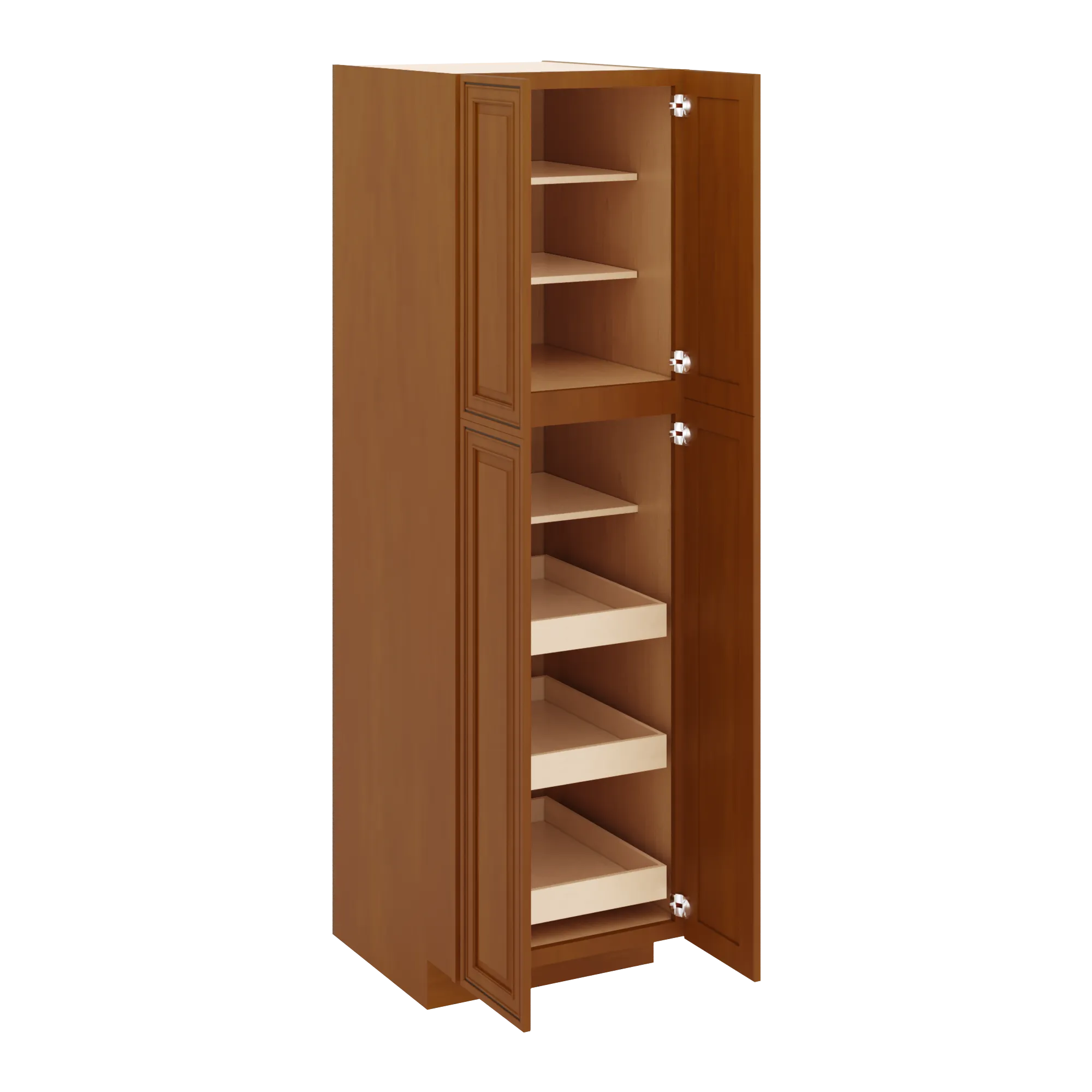 j k mocha glazed k10 pantry w roll out trays 24 w x 84 h x 27 d
