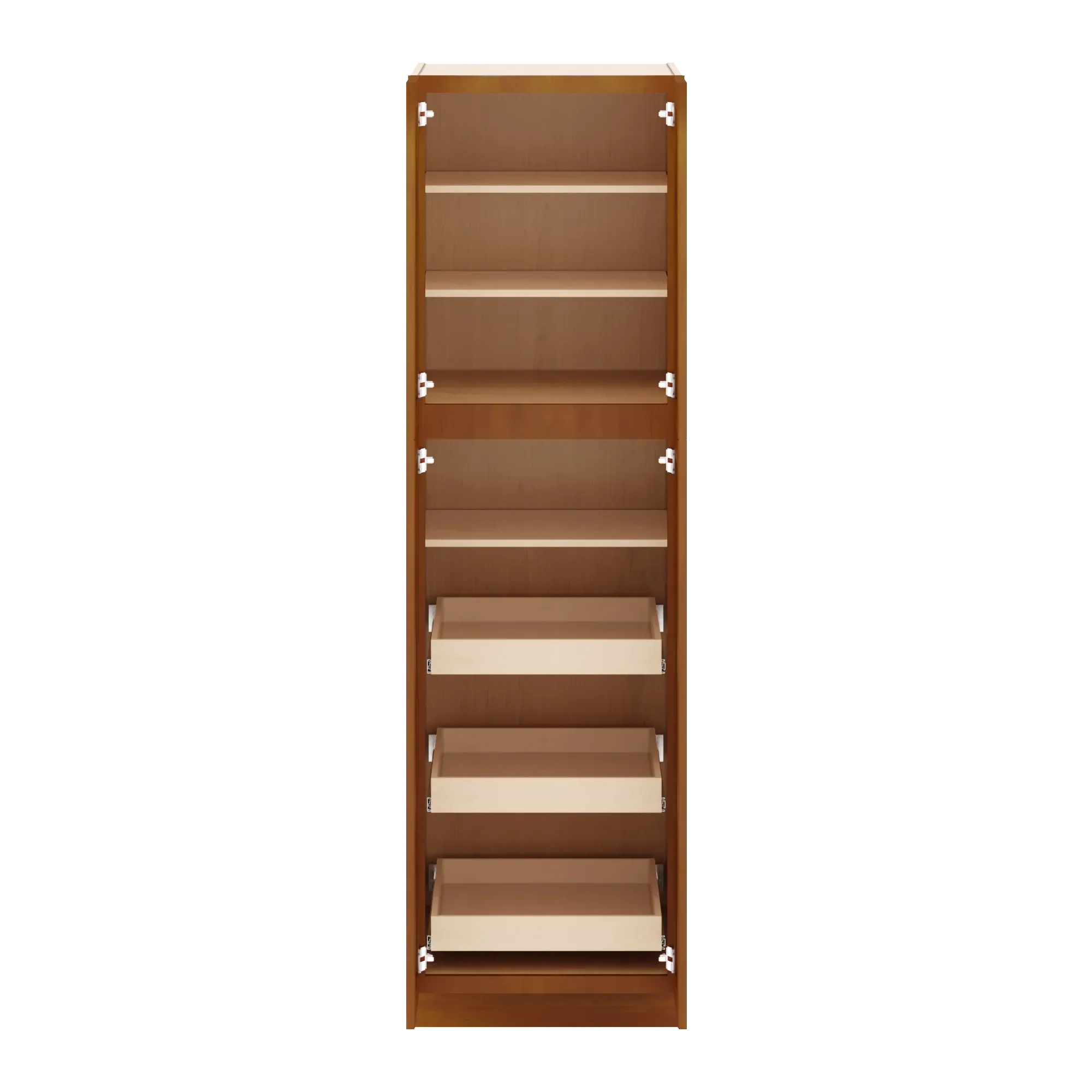 j k mocha glazed k10 pantry w roll out trays 24 w x 84 h x 27 d