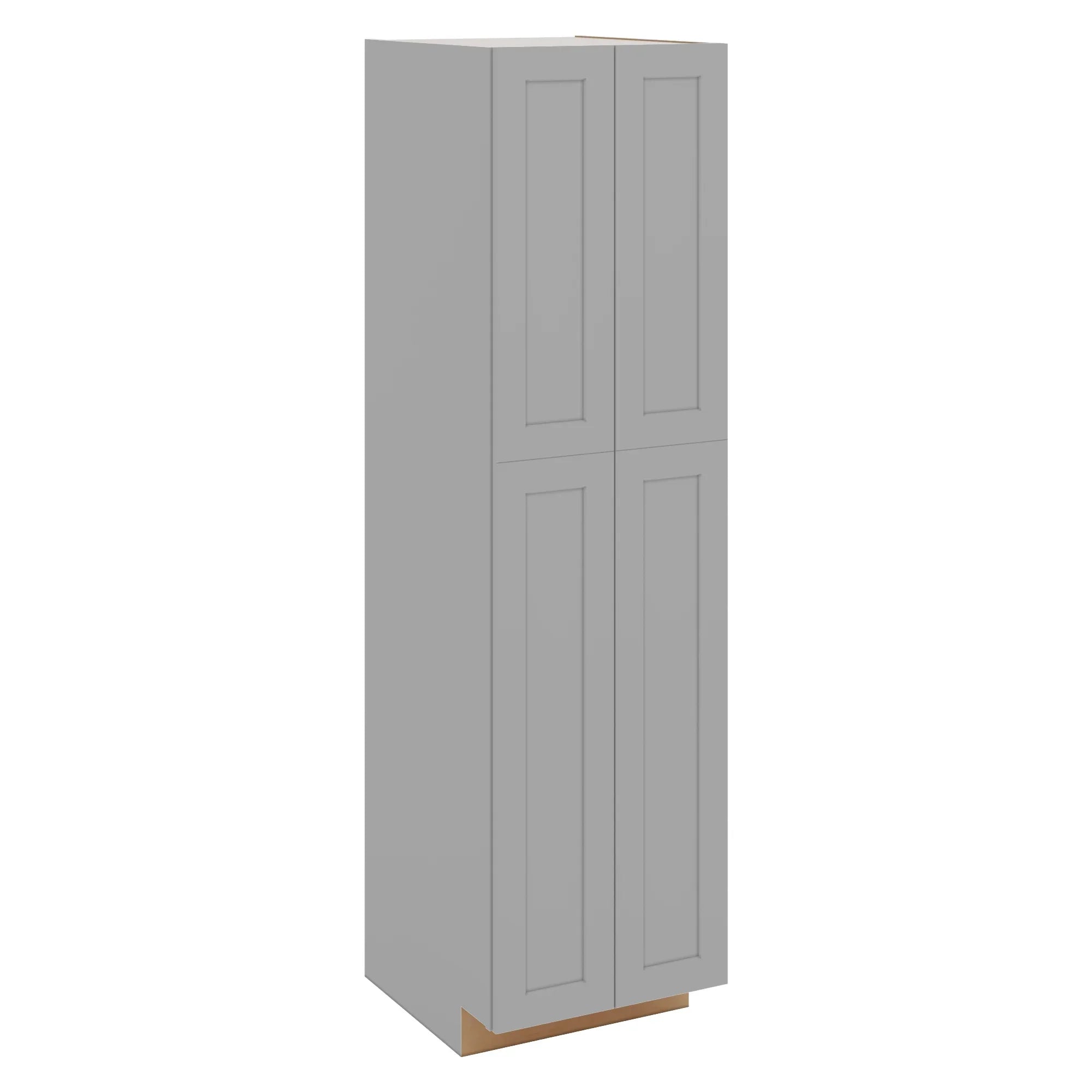 J&K Castle Grey S5 Pantry w/Roll-Out Trays 24" W x 90" H x 27" D