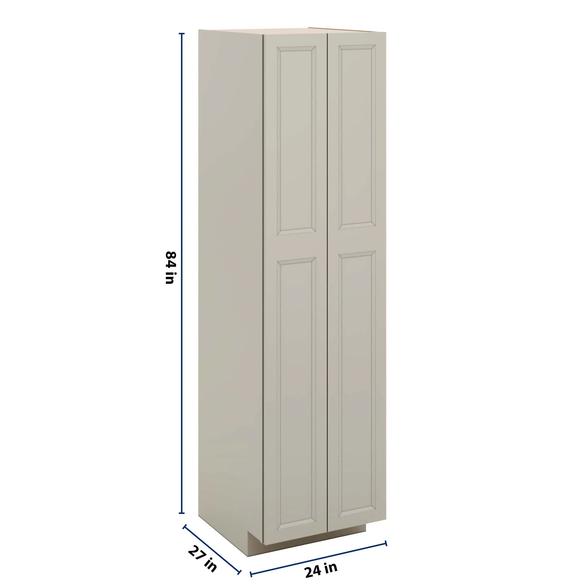 J&K Pebble B6 Pantry w/Roll-Out Trays 24" W x 90" H x 27" D