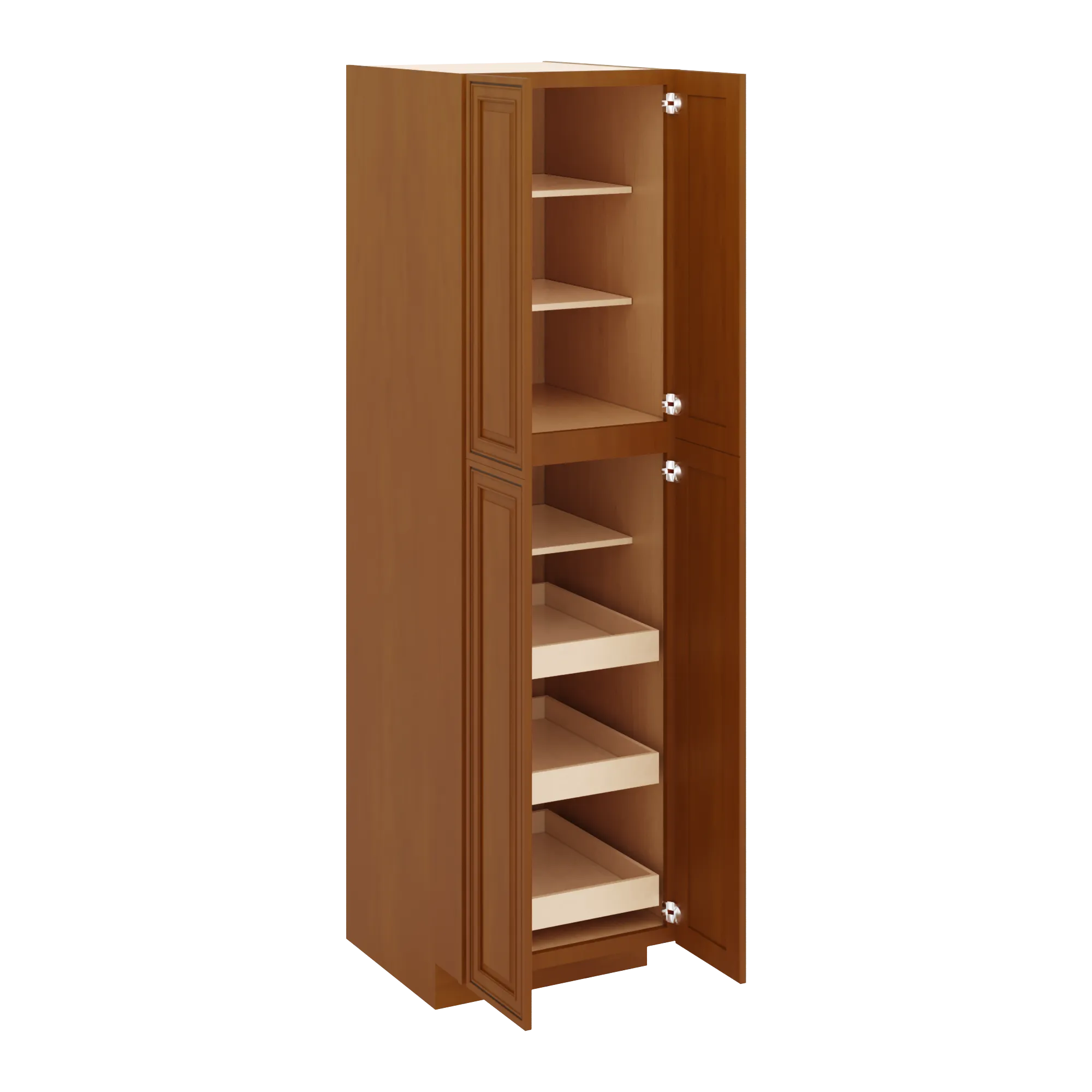 j k mocha glazed k10 pantry w roll out trays 24 w x 90 h x 27 d