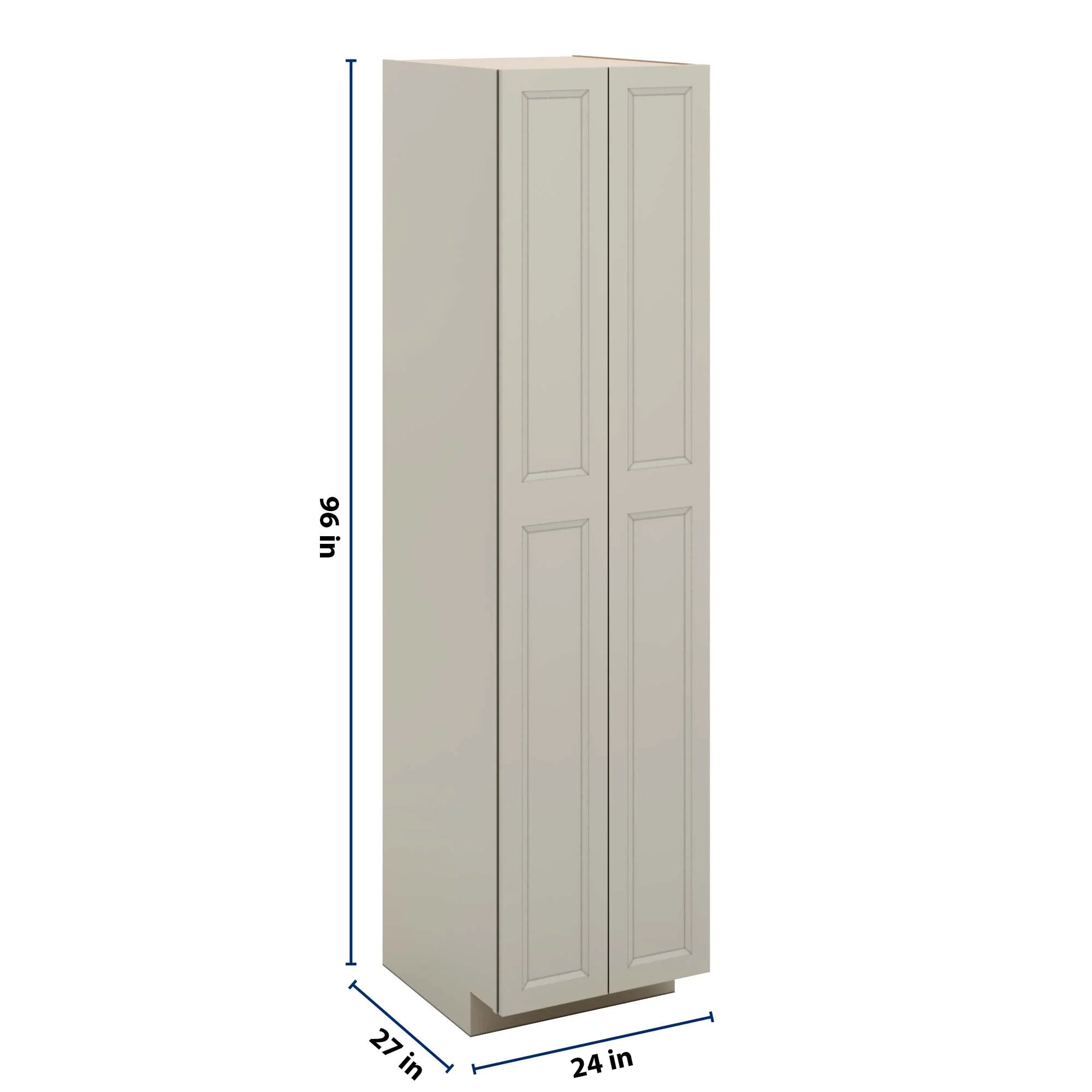 J&K Pebble B6 Pantry w/Roll-Out Trays 24" W x 96" H x 27" D