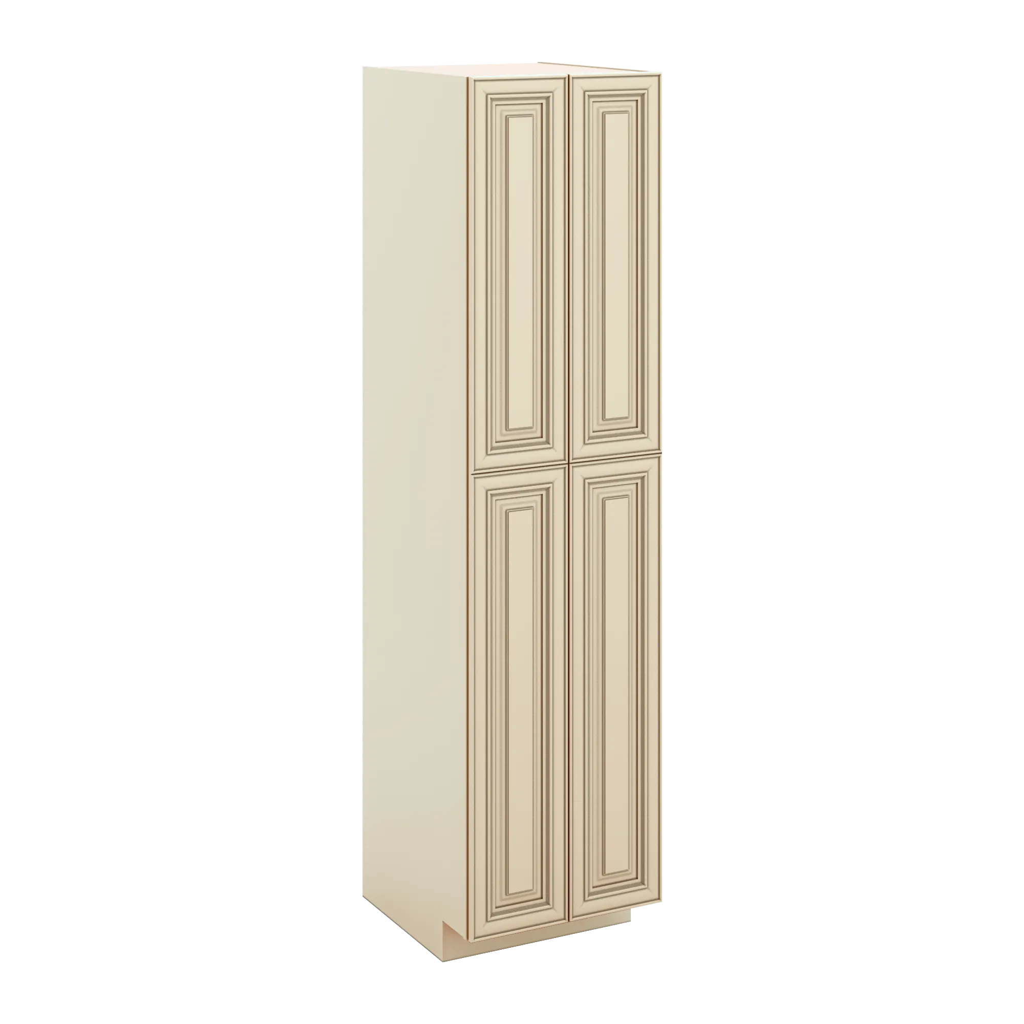 J&K Creme Glazed A7 Pantry w/Roll-Out Trays 24" W x 96" H x 27" D