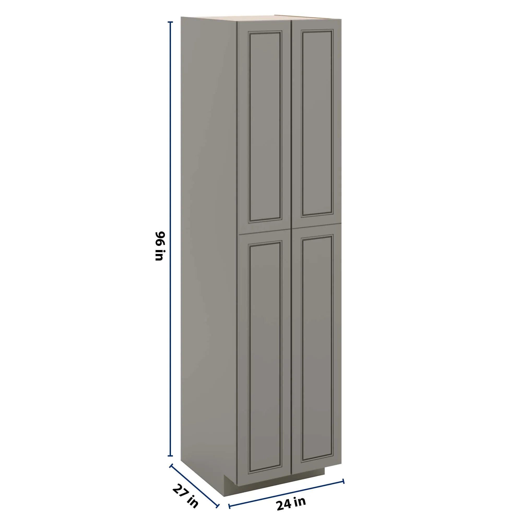 J&K Greige K3 Pantry w/Roll-Out Trays 24" W x 96" H x 27" D