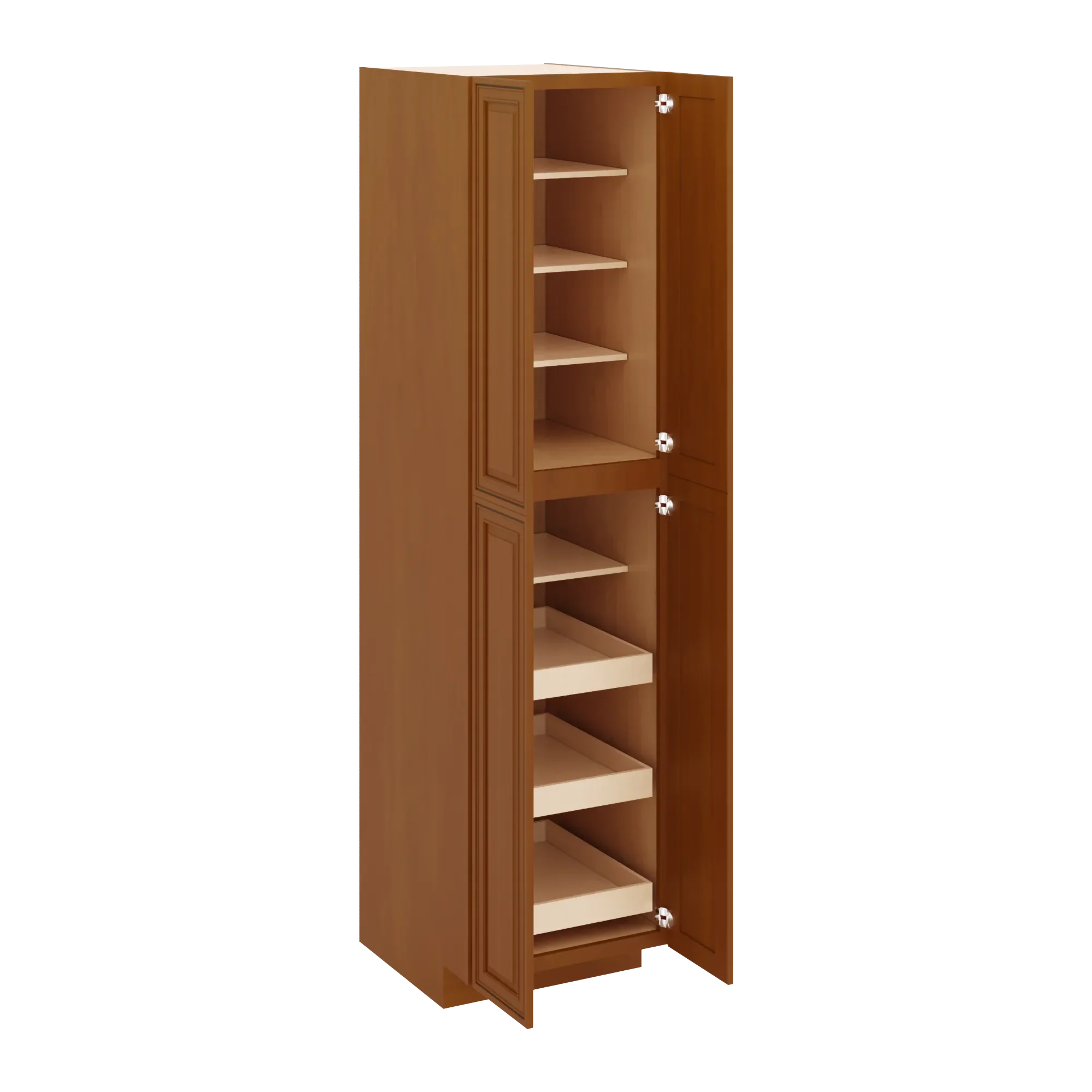 j k mocha glazed k10 pantry w roll out trays 24 w x 96 h x 27 d