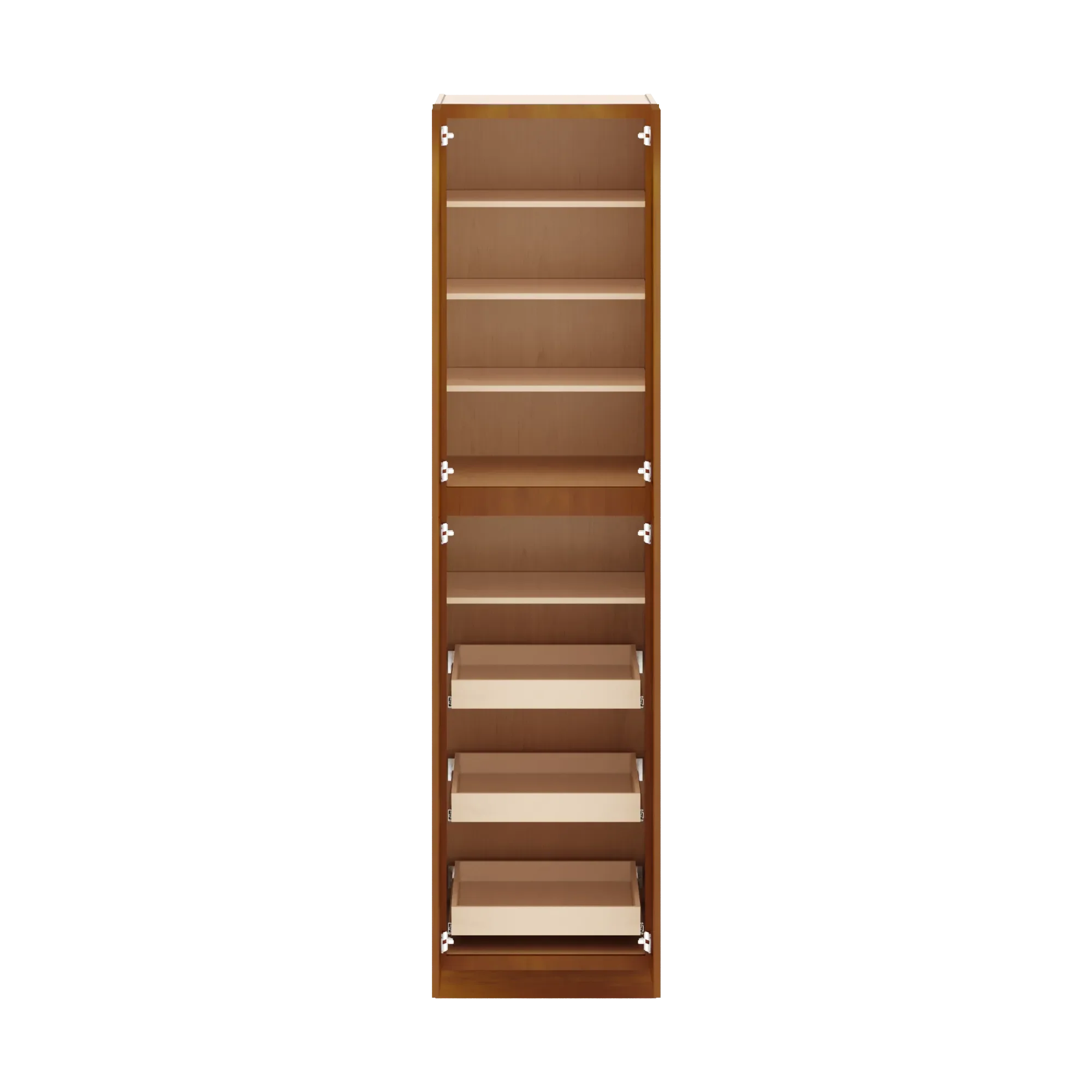 j k mocha glazed k10 pantry w roll out trays 24 w x 96 h x 27 d