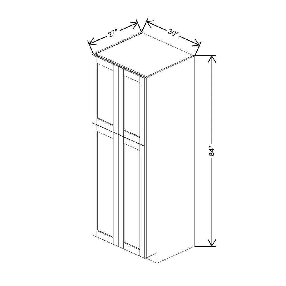 J&K Mahogany J5 Pantry w/Roll-Out Trays 30" W x 84" H x 27" D