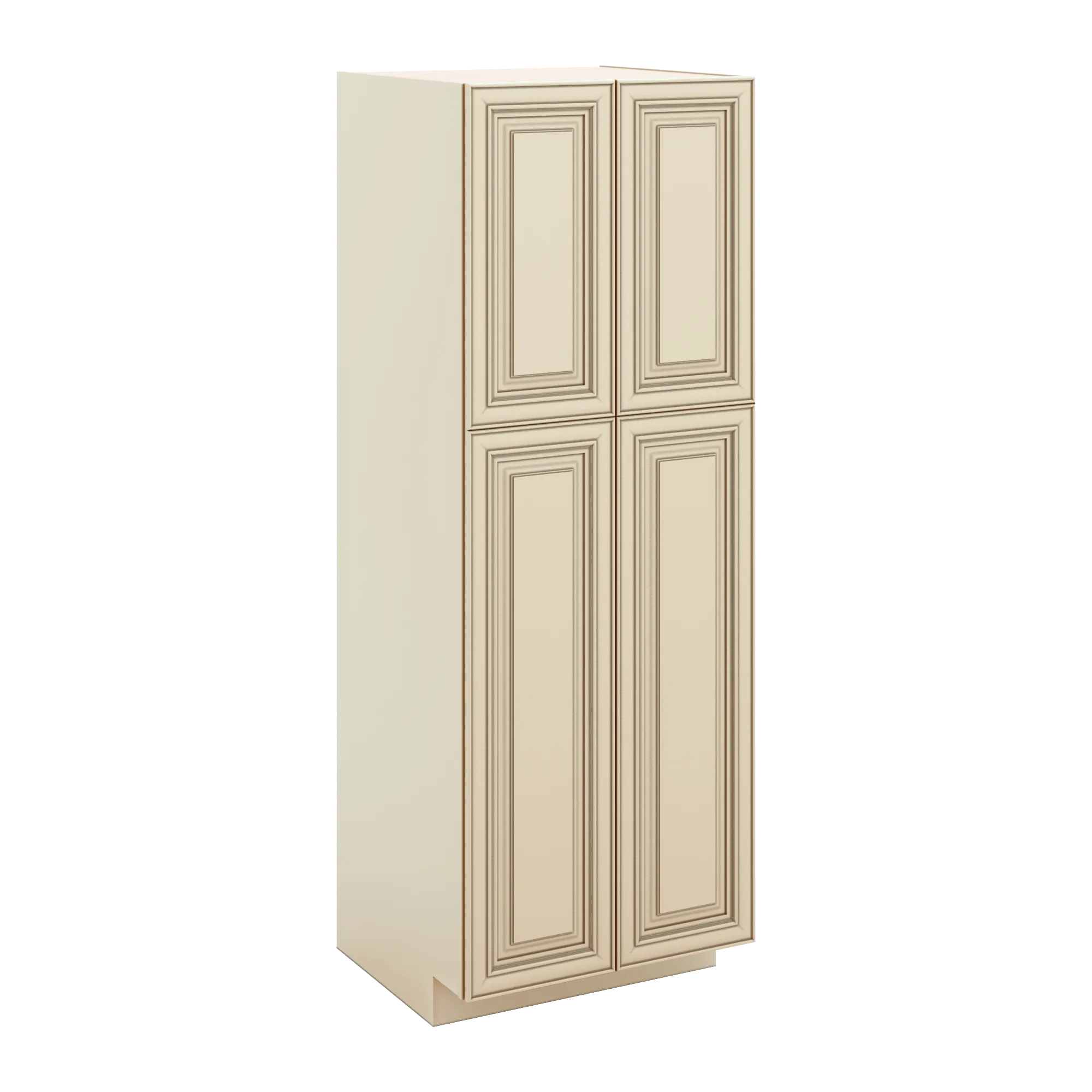 J&K Creme Glazed A7 Pantry w/Roll-Out Trays 30" W x 84" H x 27" D
