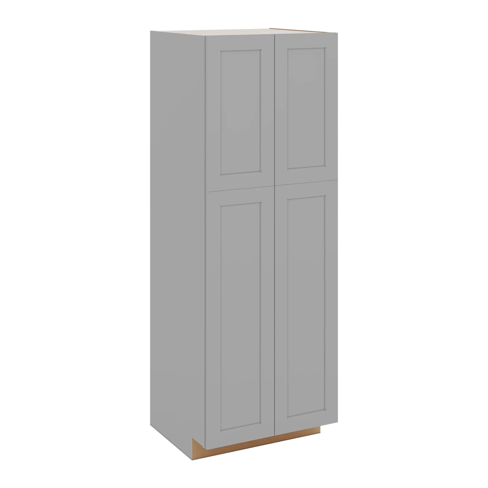 J&K Castle Grey S5 Pantry w/Roll-Out Trays 30" W x 84" H x 27" D