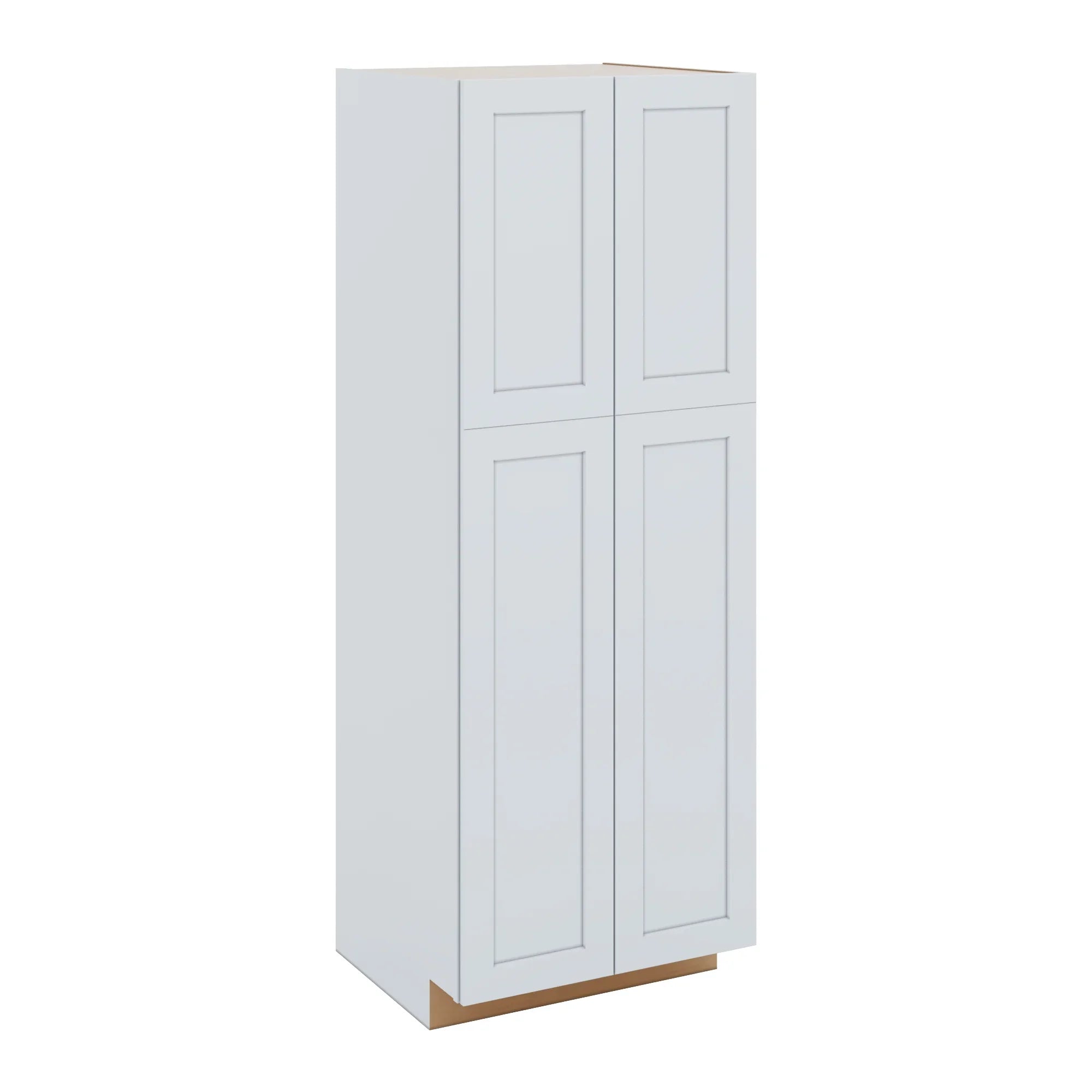 J&K White Shaker S8 Pantry w/Roll-Out Trays 30" W x 84" H x 27" D