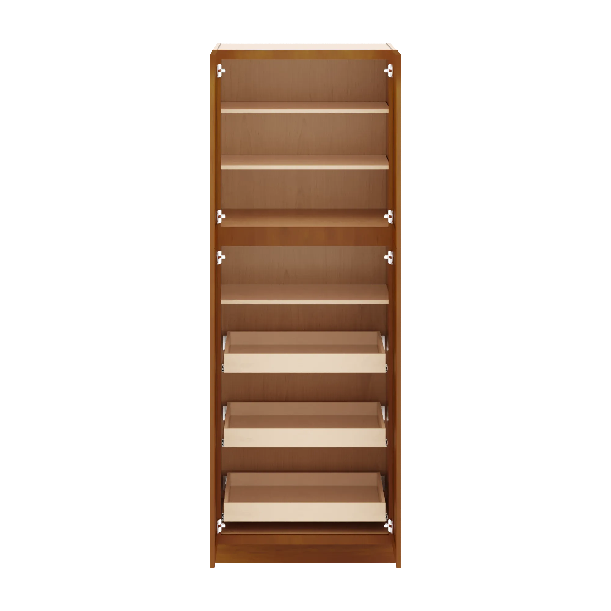 j k mocha glazed k10 pantry w roll out trays 30 w x 84 h x 27 d