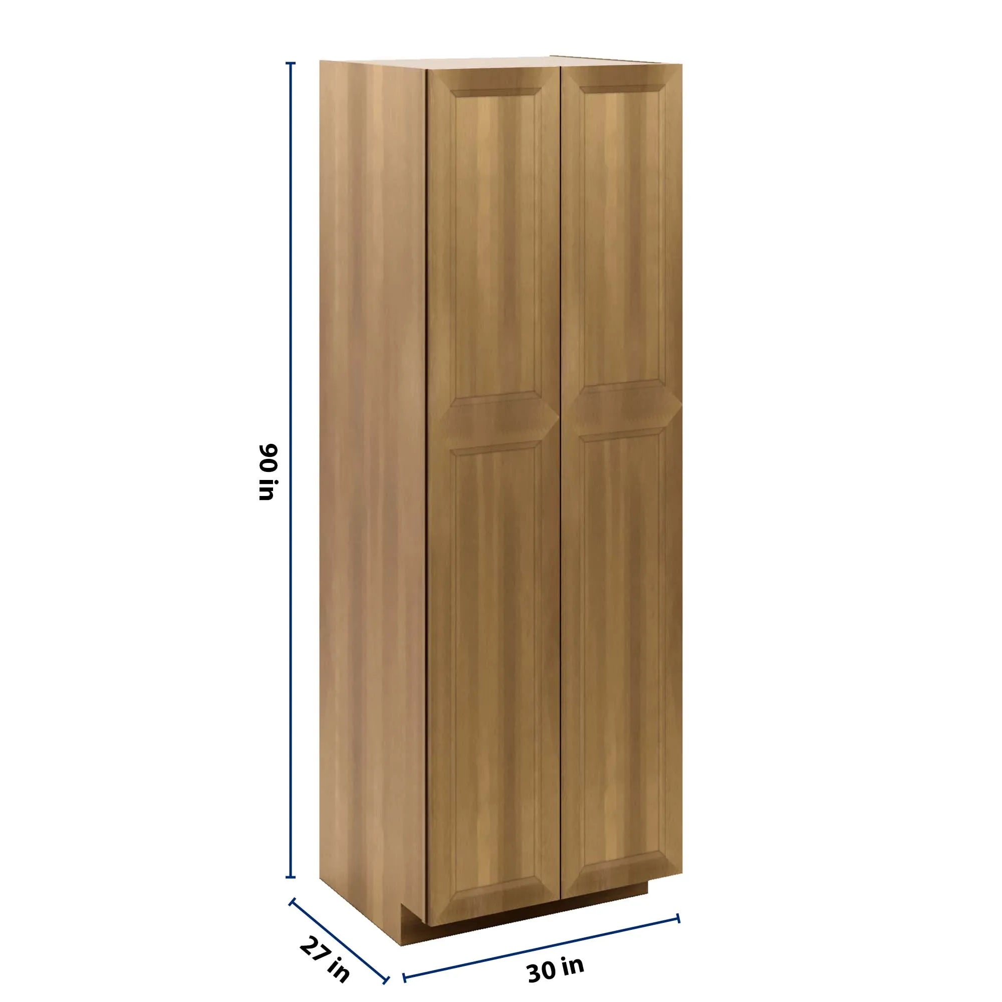 J&K Butterscotch B8 Pantry w/Roll-Out Trays 30" W x 90" H x 27" D
