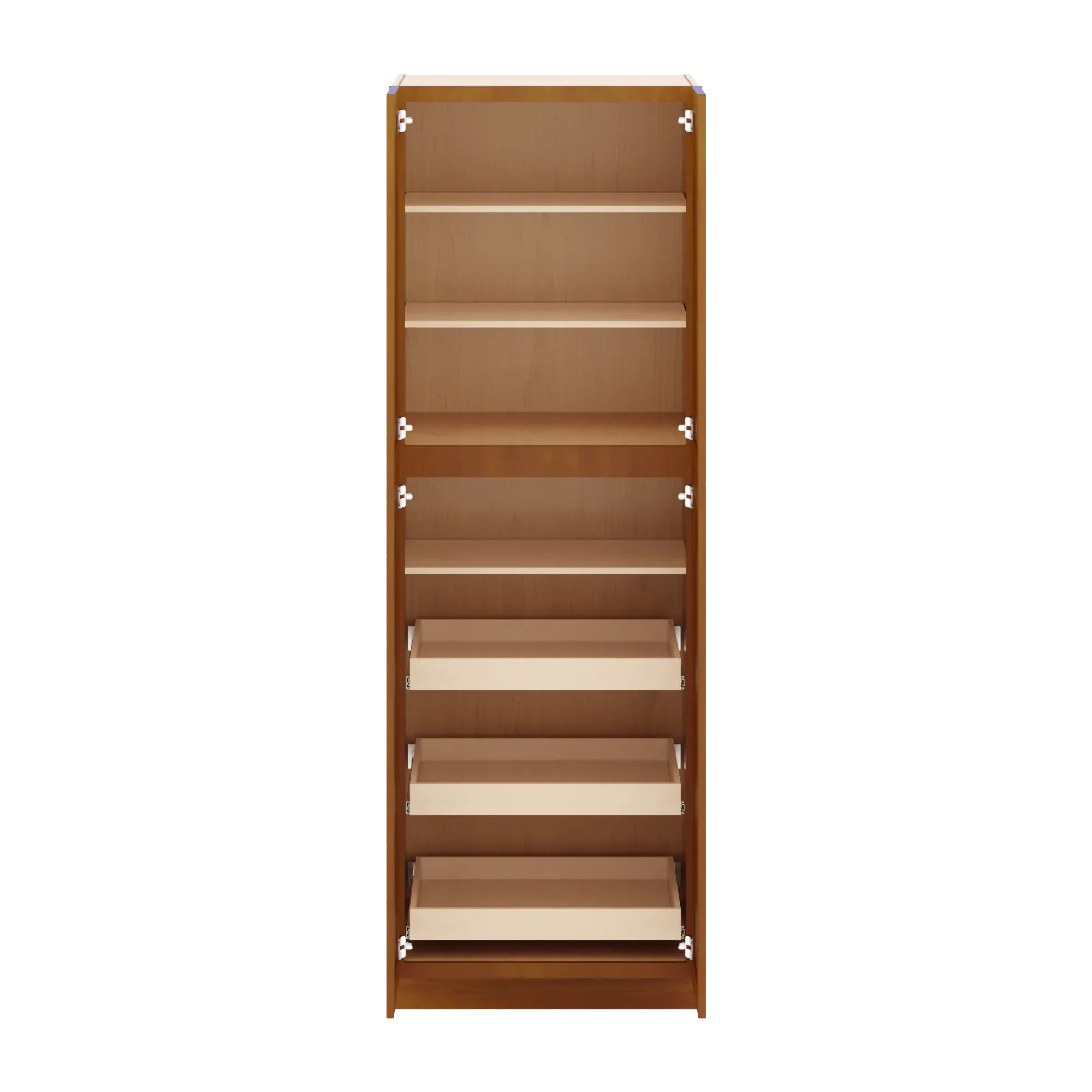 j k mocha glazed k10 pantry w roll out trays 30 w x 90 h x 27 d