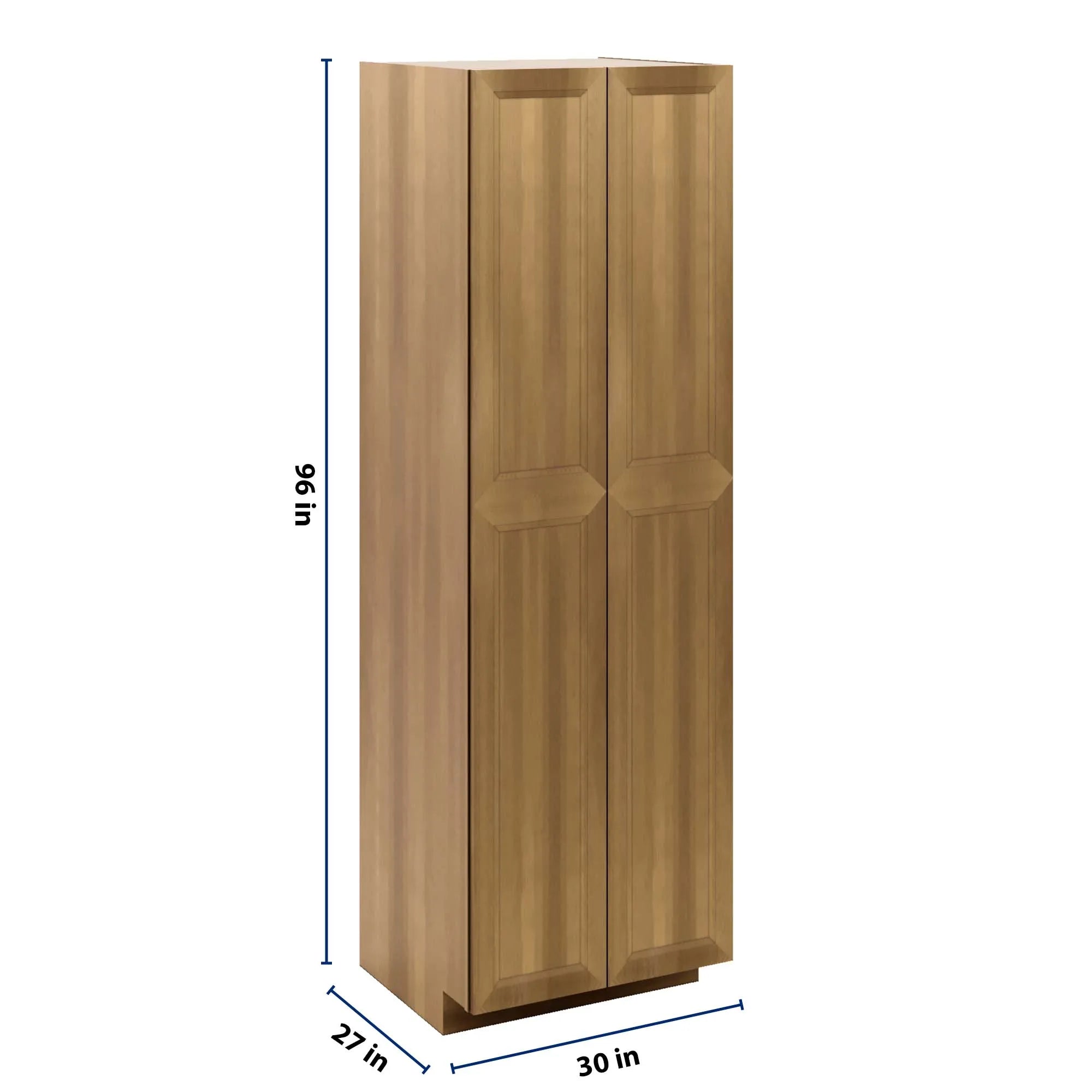 J&K Butterscotch B8 Pantry w/Roll-Out Trays 30" W x 96" H x 27" D